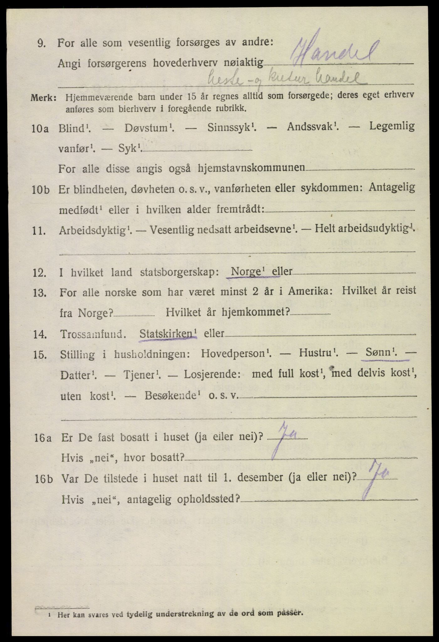 SAK, Folketelling 1920 for 0936 Hornnes herred, 1920, s. 840