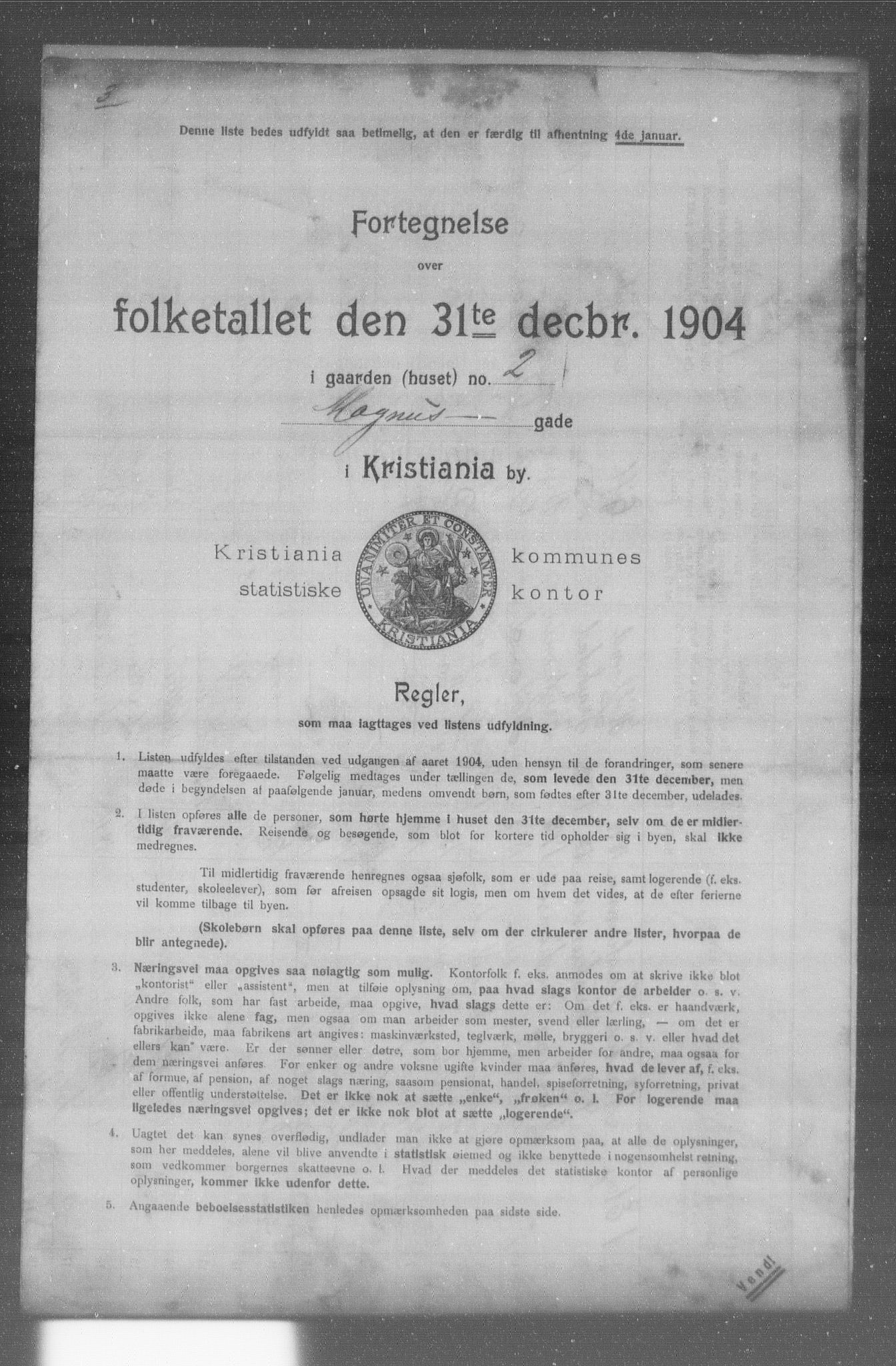 OBA, Kommunal folketelling 31.12.1904 for Kristiania kjøpstad, 1904, s. 11495