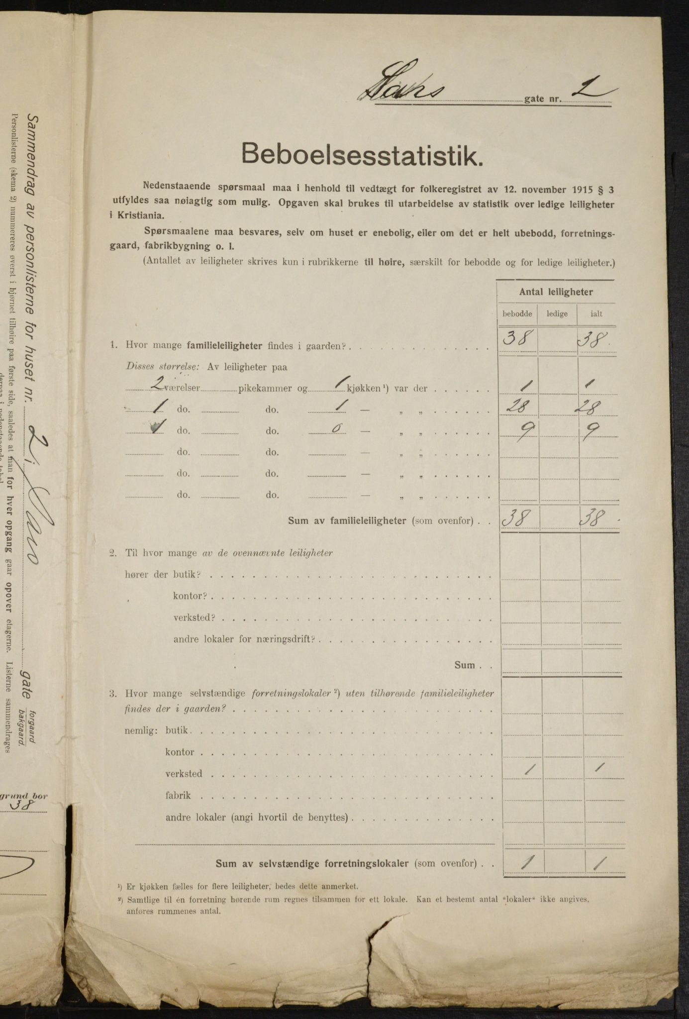 OBA, Kommunal folketelling 1.2.1916 for Kristiania, 1916, s. 91404