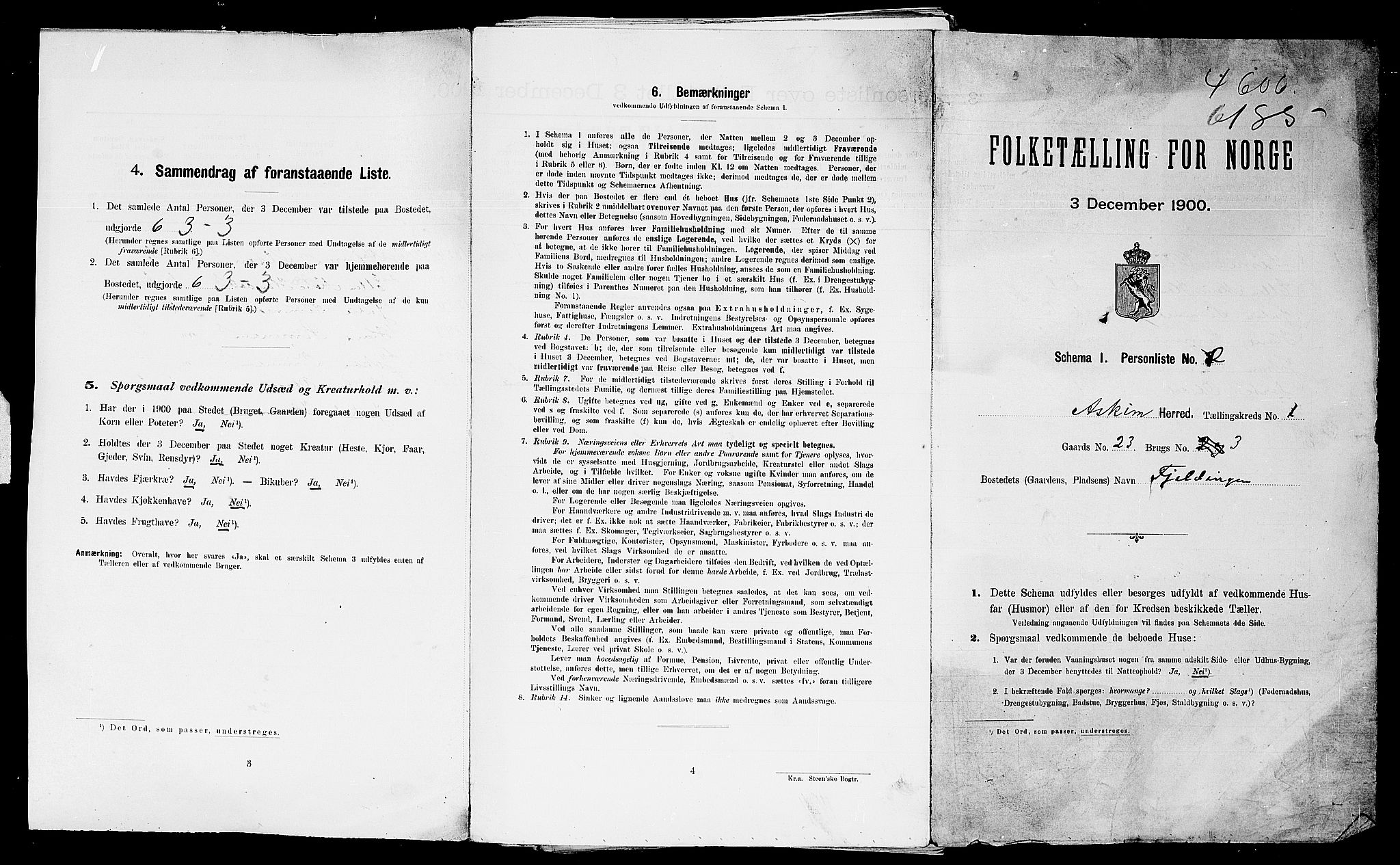 SAO, Folketelling 1900 for 0124 Askim herred, 1900, s. 22