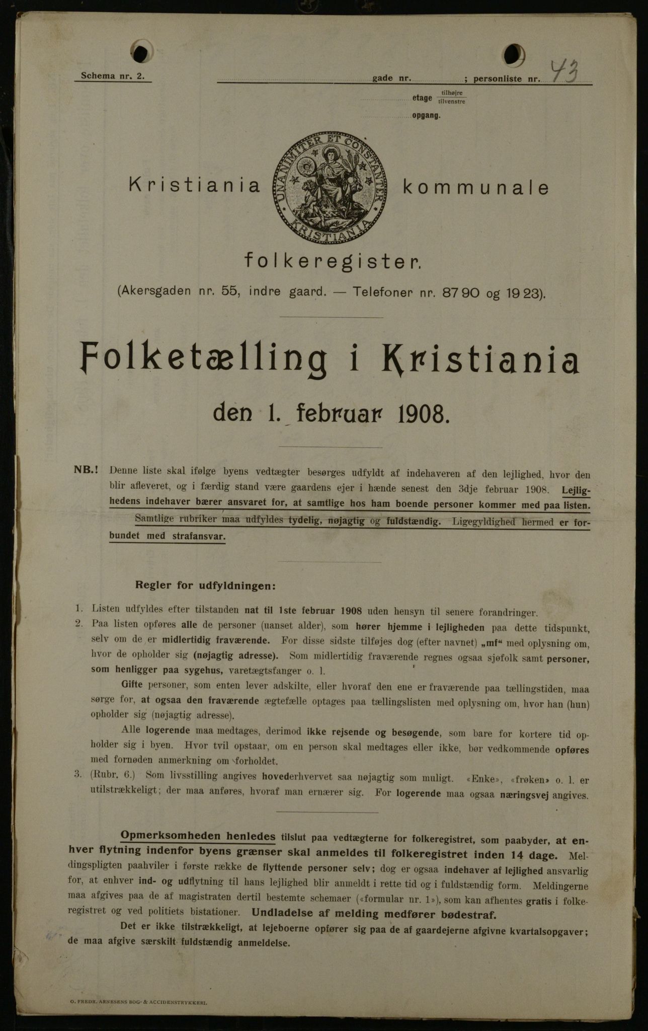 OBA, Kommunal folketelling 1.2.1908 for Kristiania kjøpstad, 1908, s. 1983