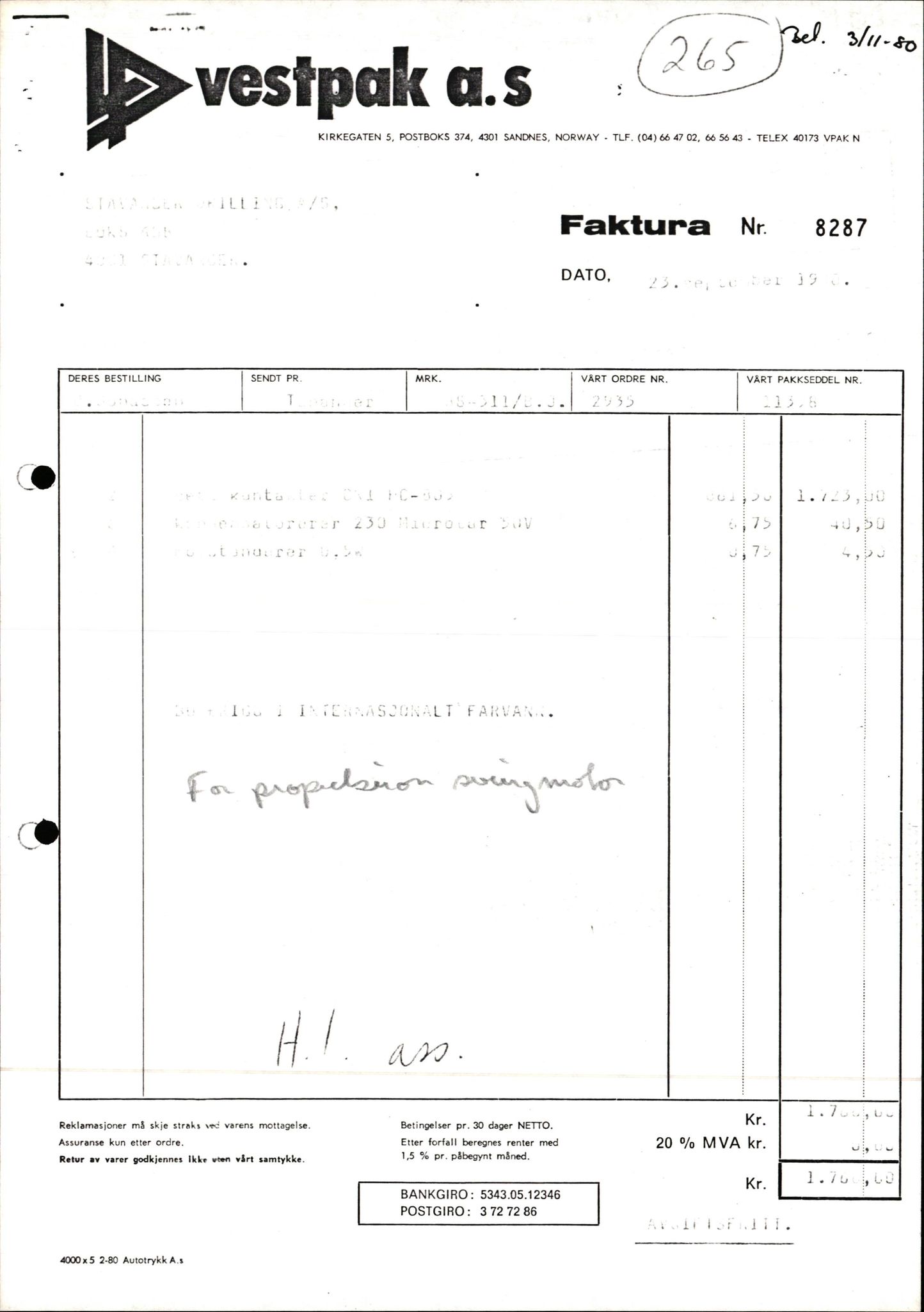 Pa 1503 - Stavanger Drilling AS, AV/SAST-A-101906/2/E/Ec/Eca/L0013: Sak og korrespondanse, 1980-1982