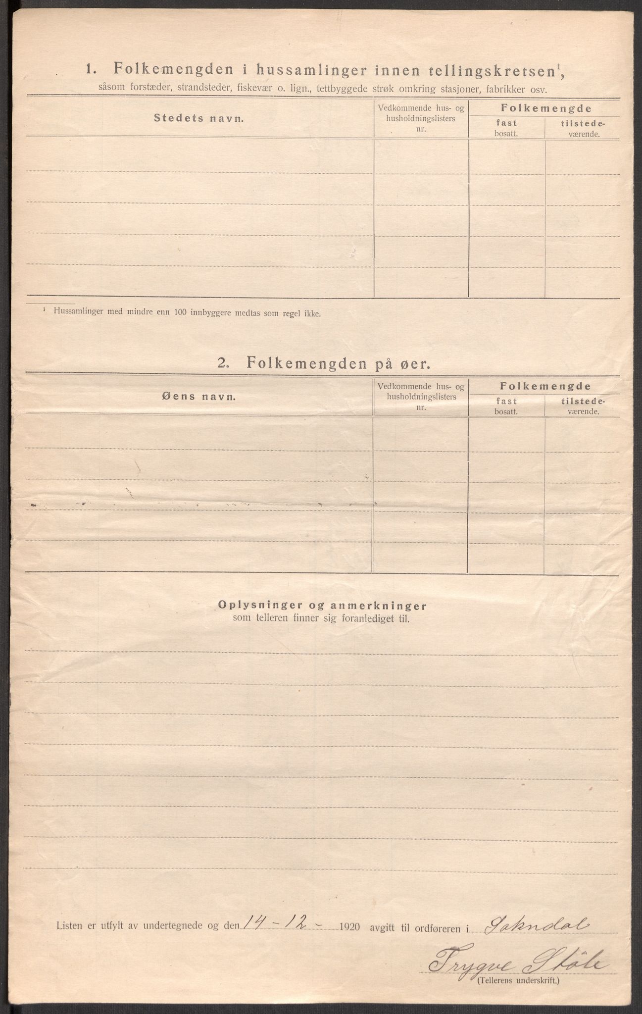 SAST, Folketelling 1920 for 1111 Sokndal herred, 1920, s. 26