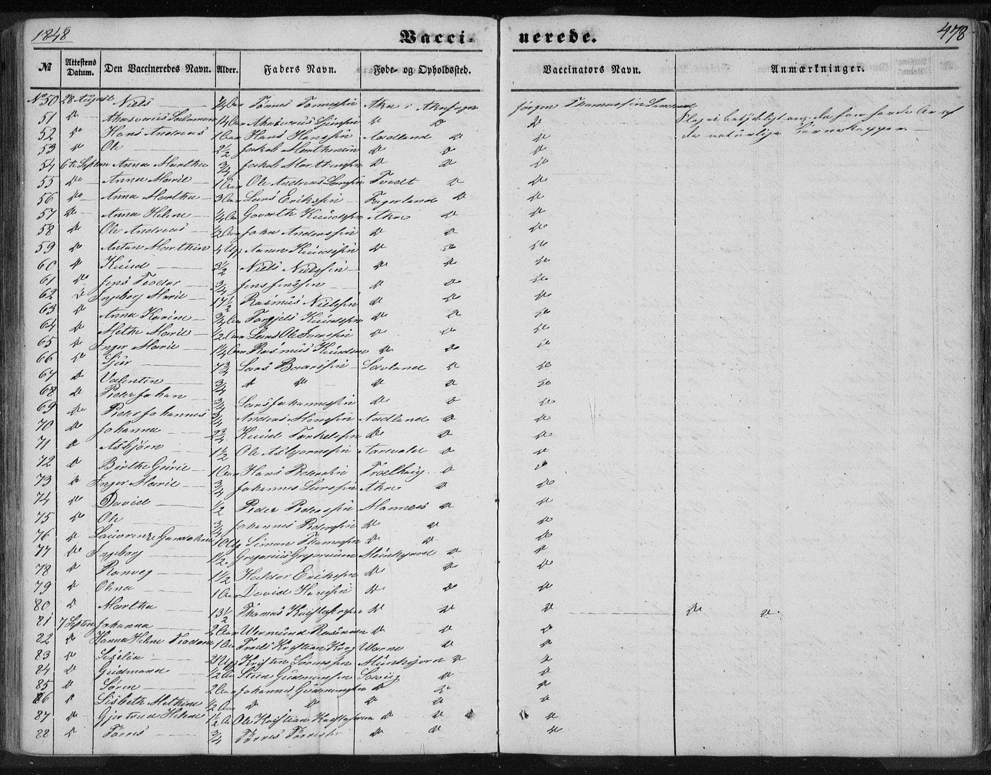 Skudenes sokneprestkontor, SAST/A -101849/H/Ha/Haa/L0005: Ministerialbok nr. A 3.2, 1847-1863, s. 478