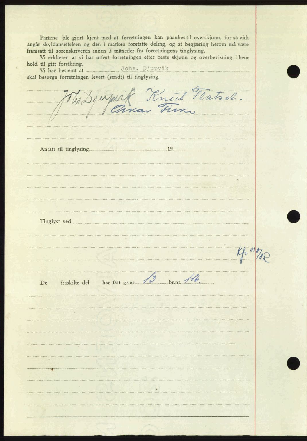 Nordmøre sorenskriveri, AV/SAT-A-4132/1/2/2Ca: Pantebok nr. A112, 1949-1949, Dagboknr: 2630/1949