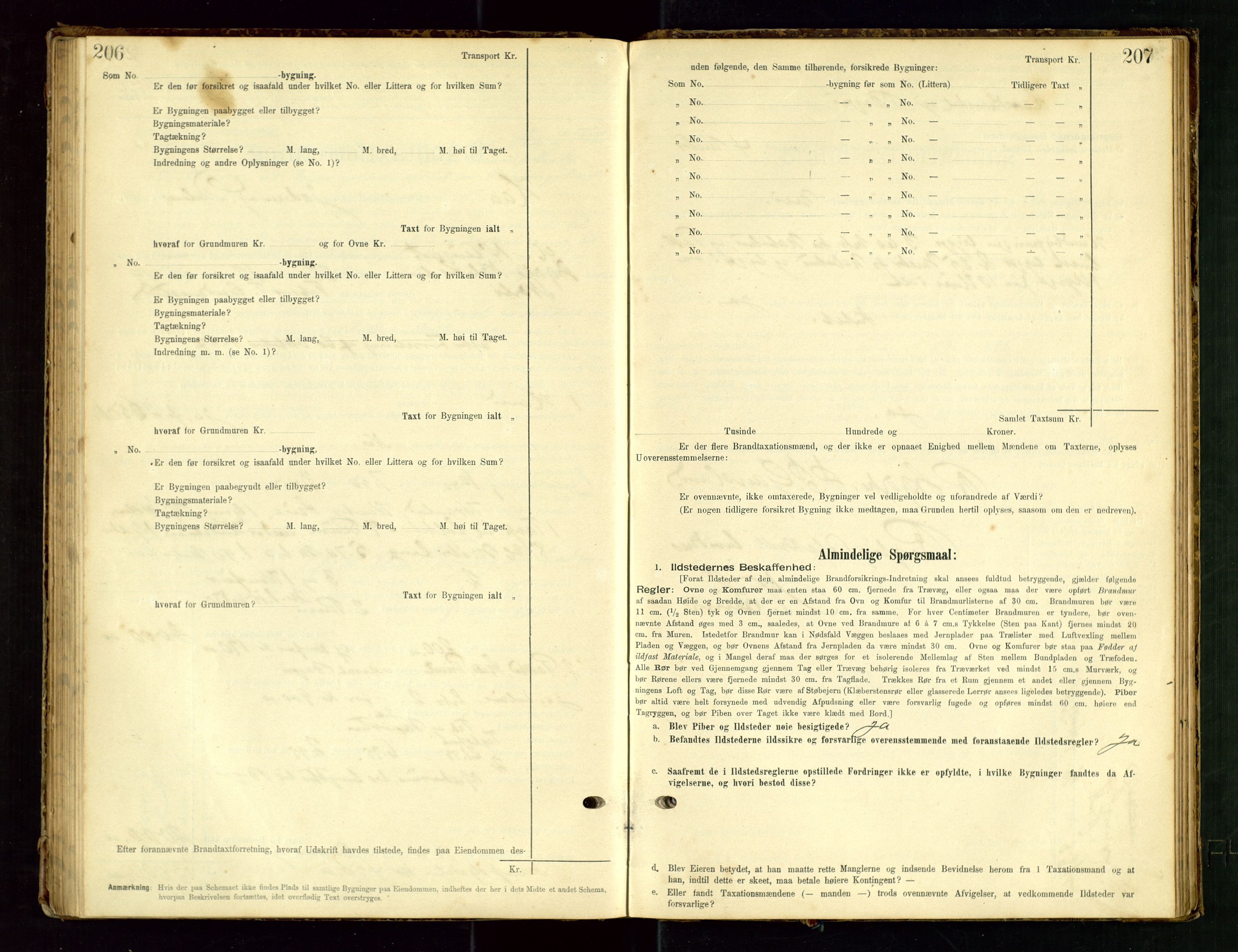 Hå lensmannskontor, SAST/A-100456/Goa/L0003: Takstprotokoll (skjema), 1895-1911, s. 206-207