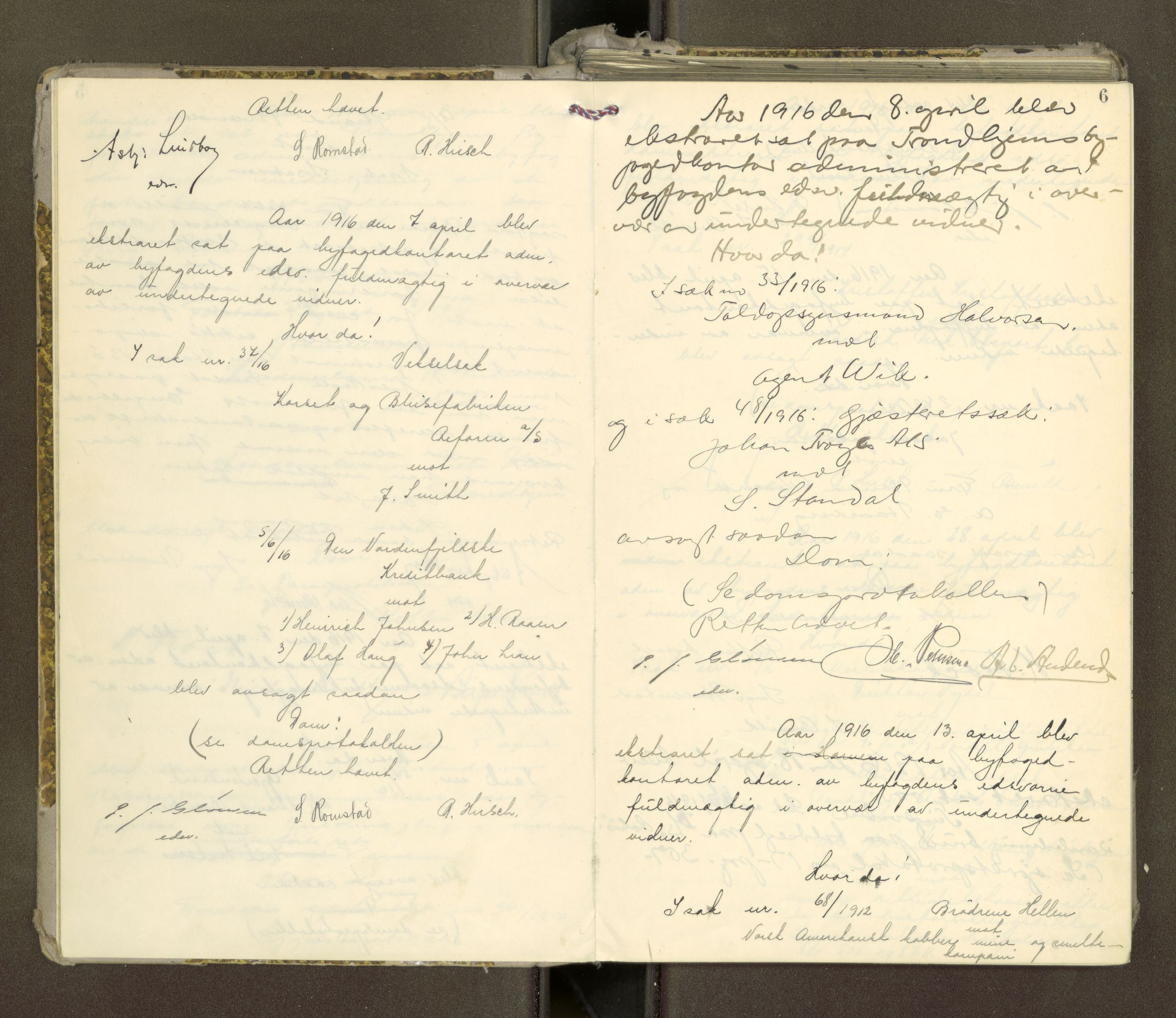 Trondheim byfogd, AV/SAT-A-0003/1/1/1B/L0030: Ekstrarettsprotokoll - 10/3-4/6., 1916-1919, s. 5b-6a