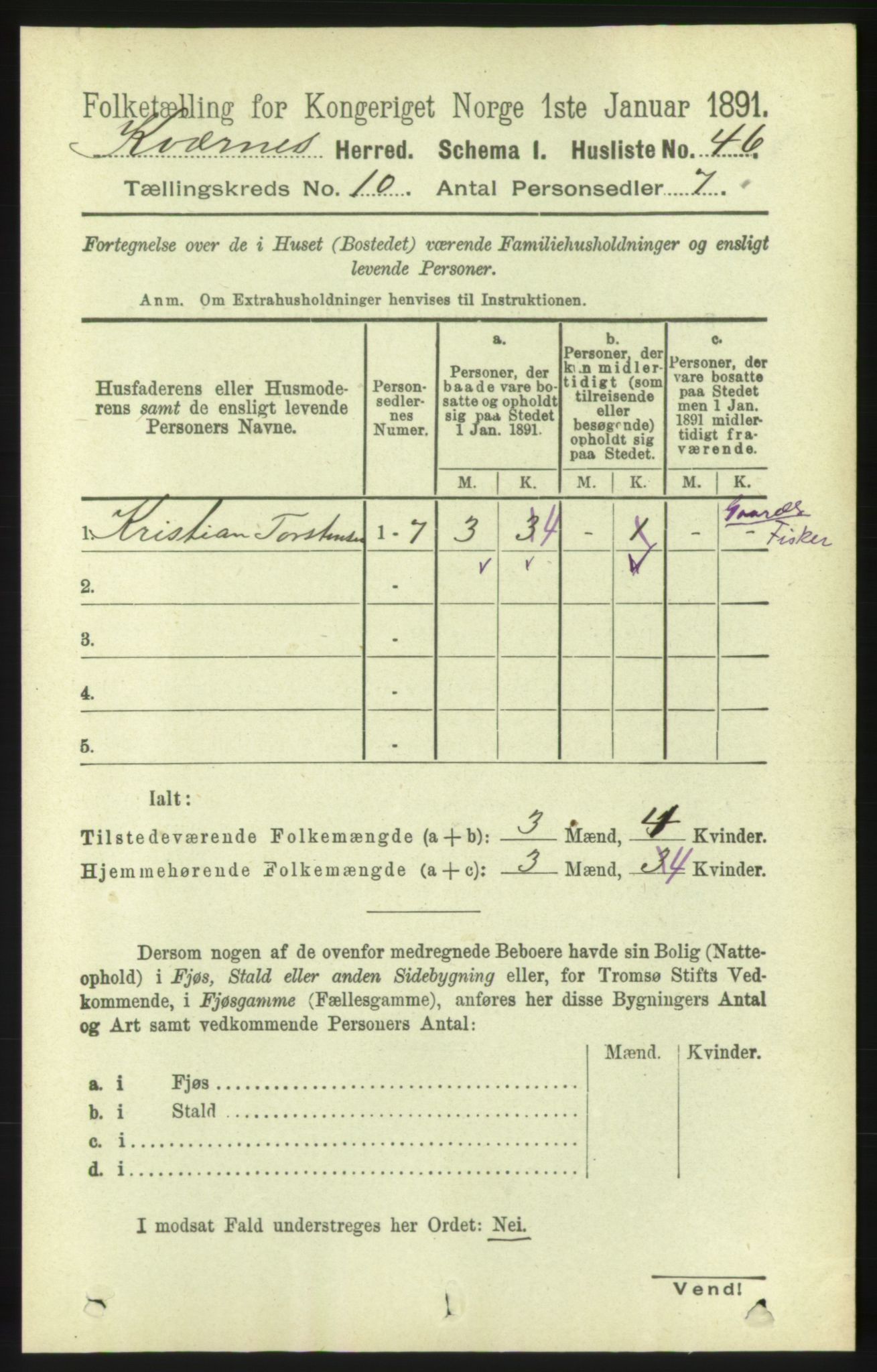 RA, Folketelling 1891 for 1553 Kvernes herred, 1891, s. 4315