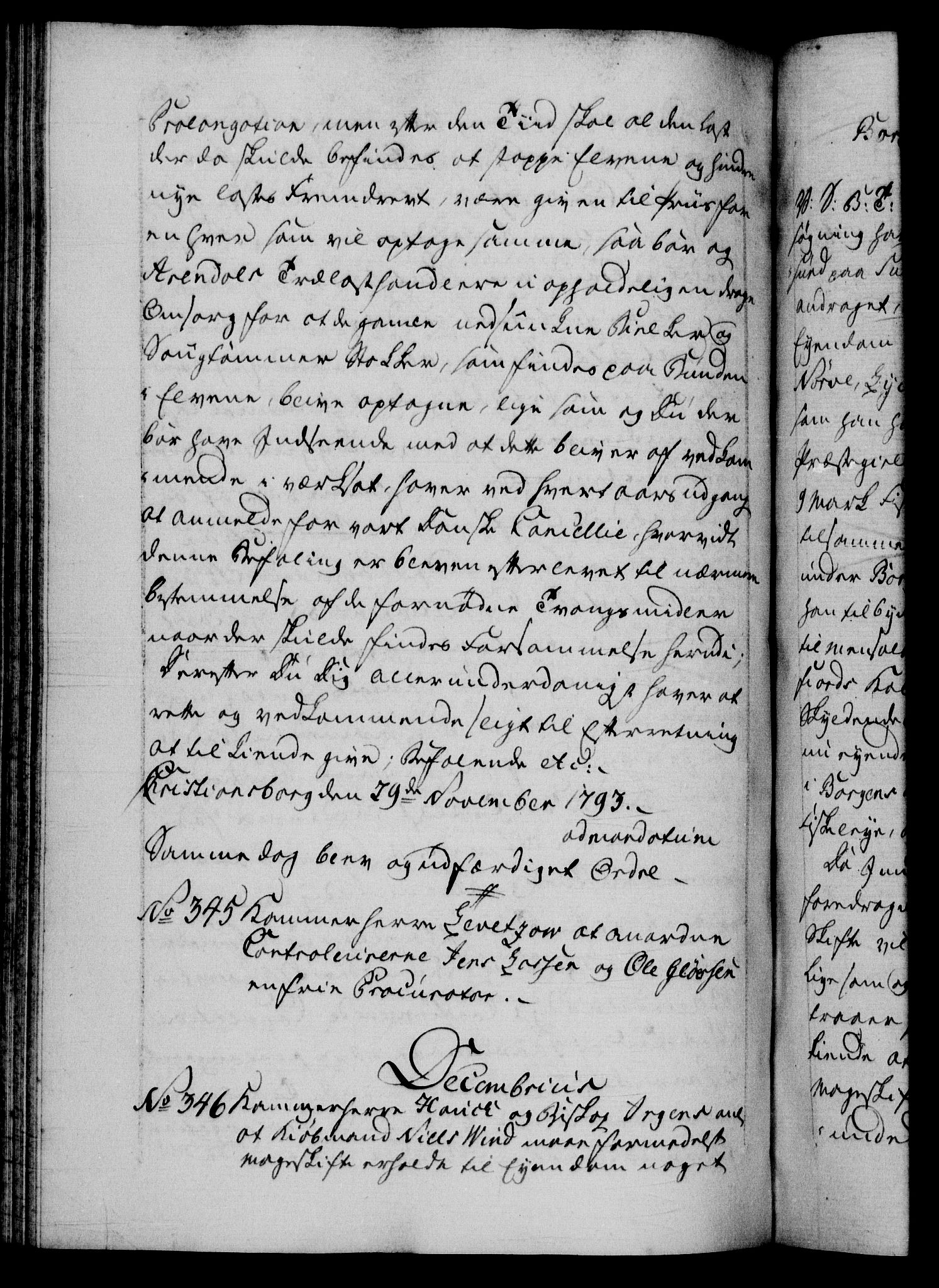 Danske Kanselli 1572-1799, RA/EA-3023/F/Fc/Fca/Fcab/L0045: Norske tegnelser, 1792-1796, s. 288b