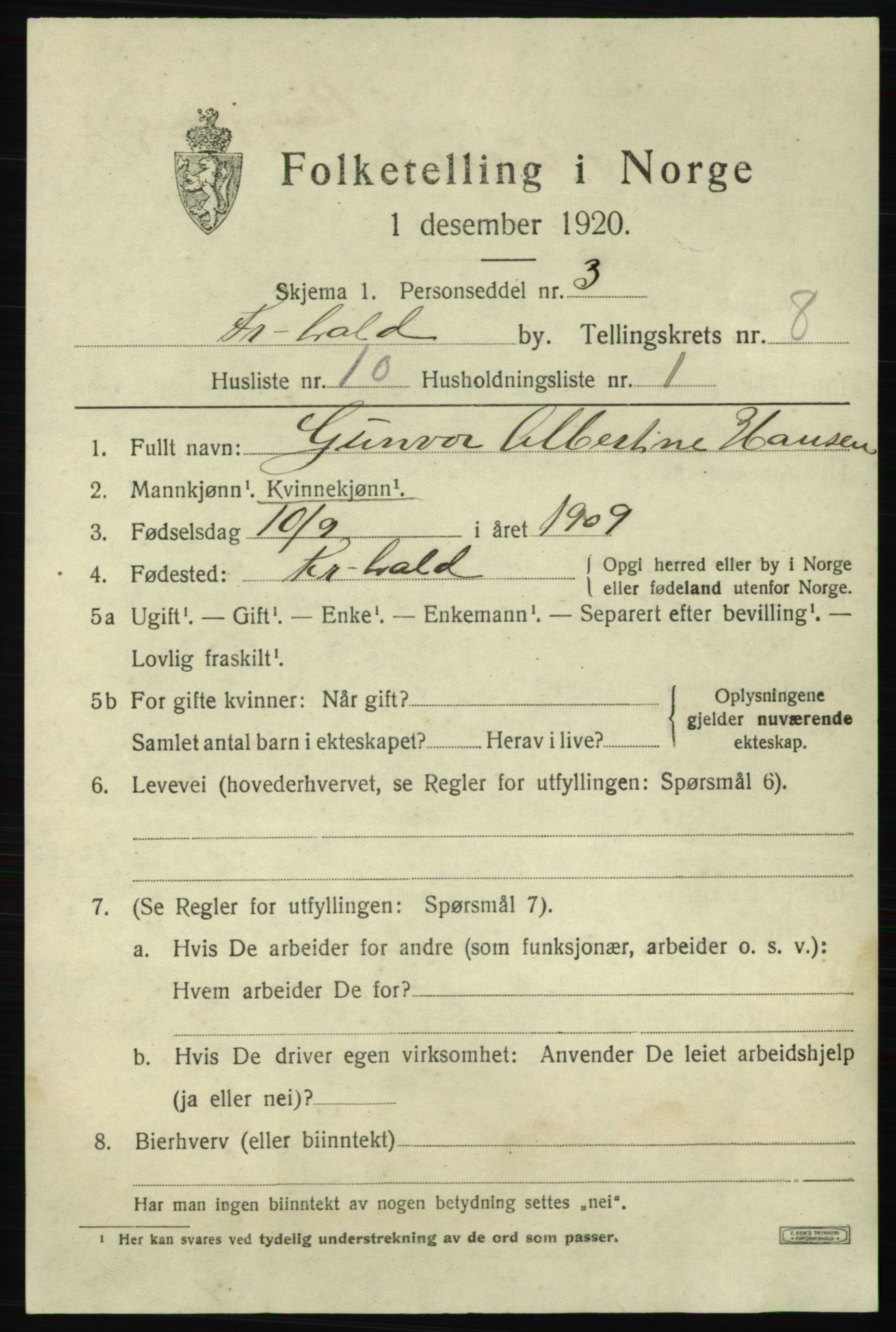 SAO, Folketelling 1920 for 0101 Fredrikshald kjøpstad, 1920, s. 14859