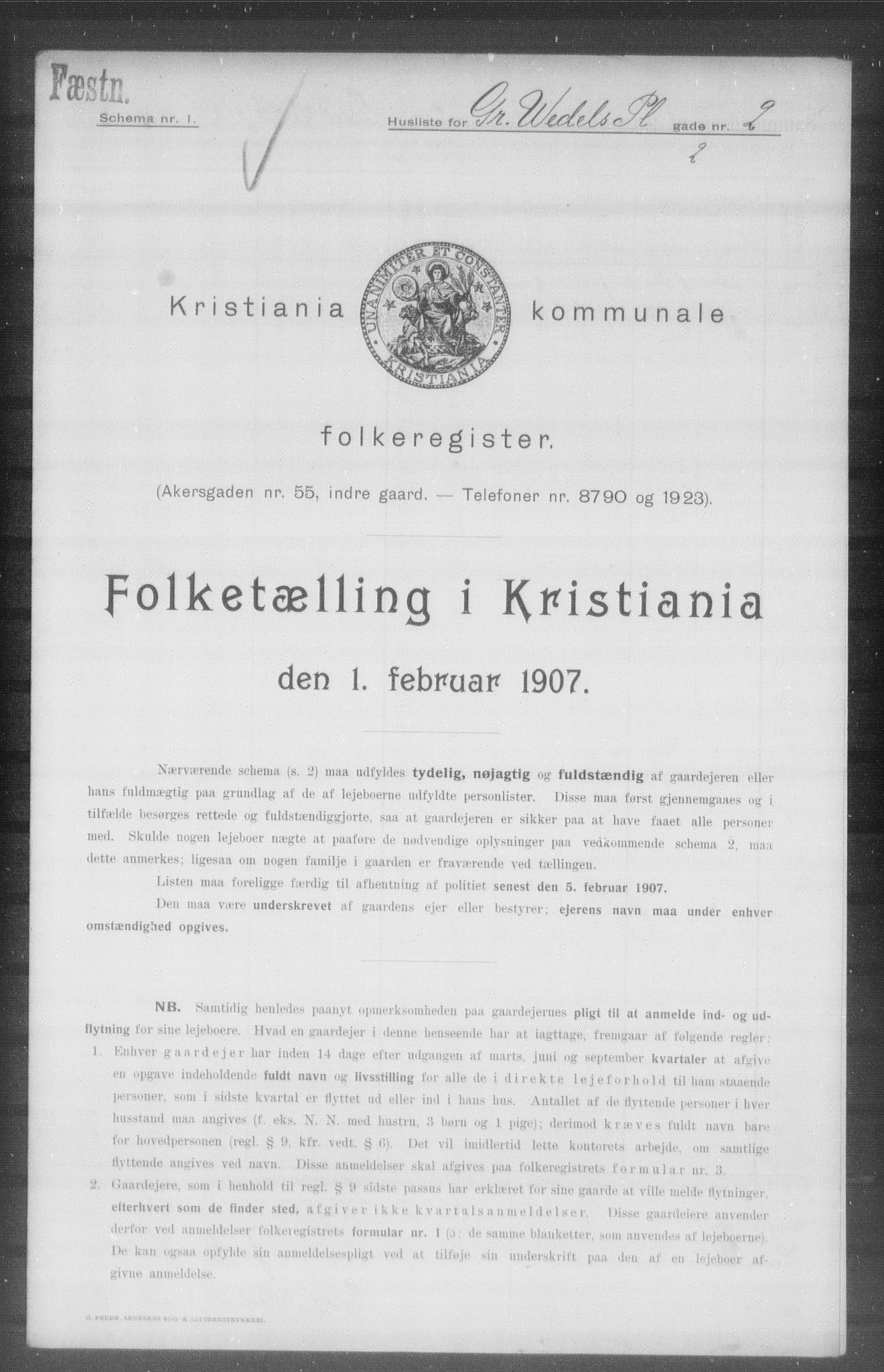 OBA, Kommunal folketelling 1.2.1907 for Kristiania kjøpstad, 1907, s. 15179