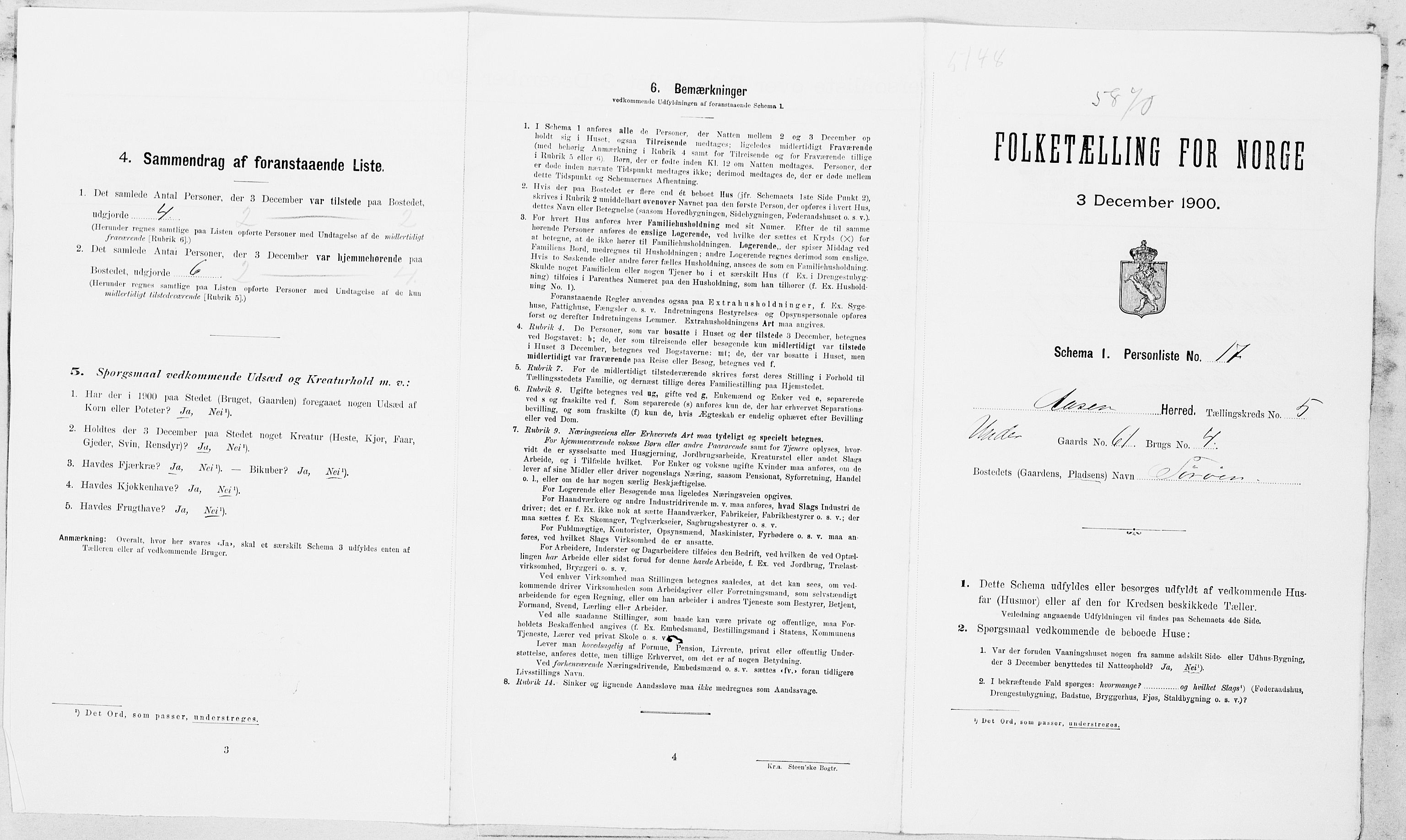 SAT, Folketelling 1900 for 1716 Åsen herred, 1900, s. 42