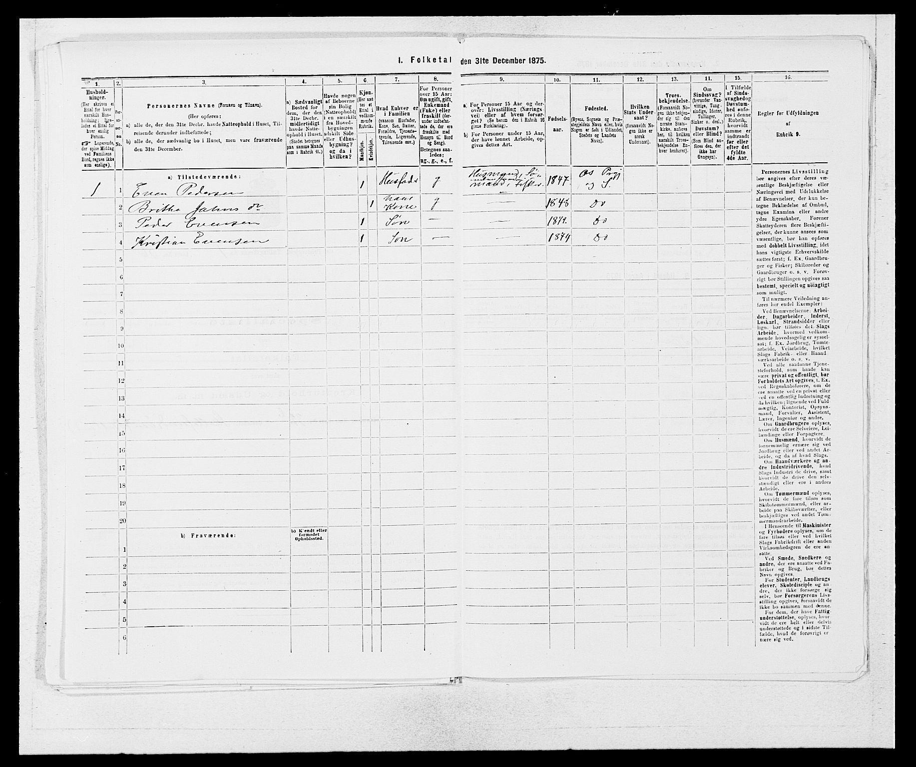 SAB, Folketelling 1875 for 1243P Os prestegjeld, 1875, s. 136