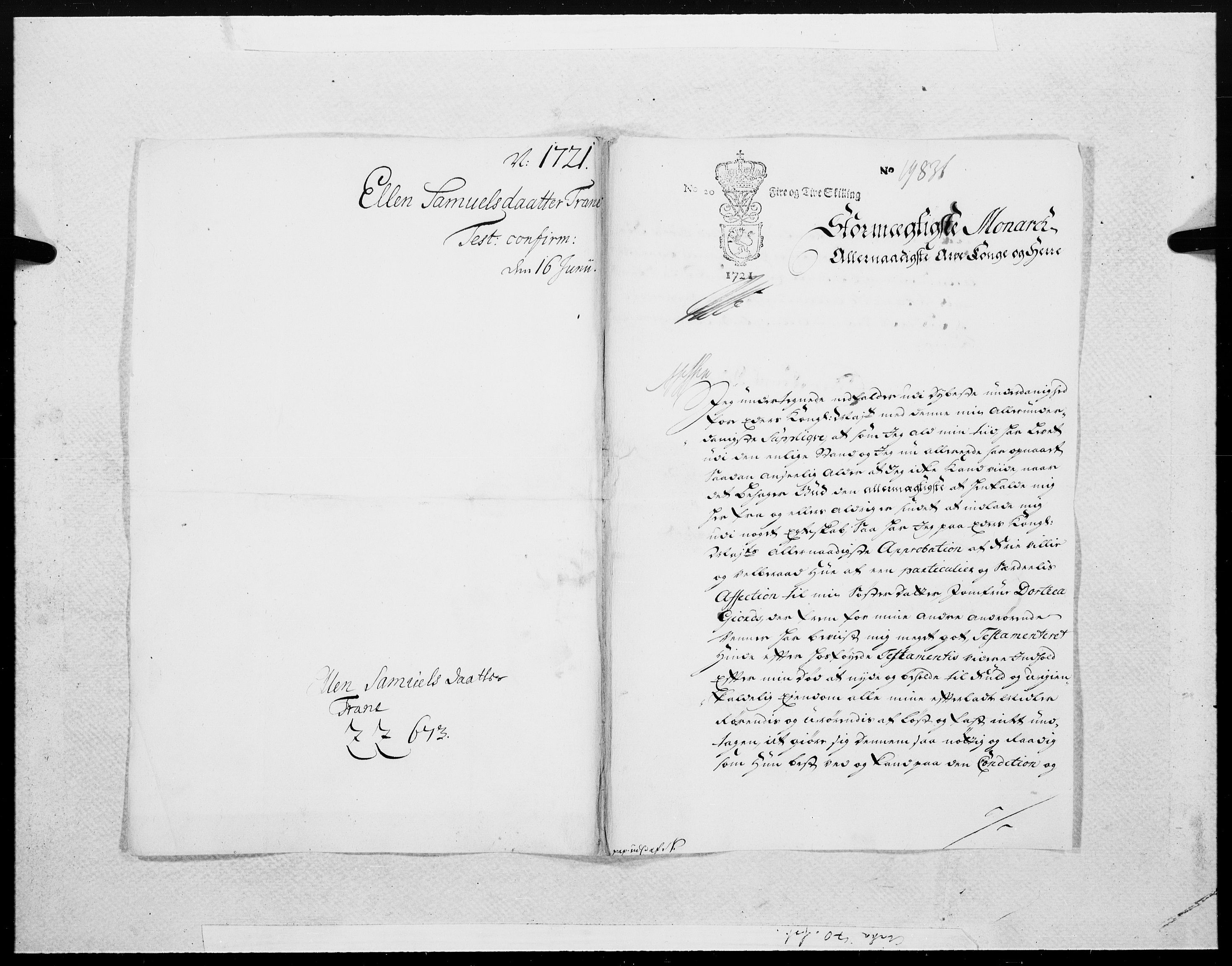 Danske Kanselli 1572-1799, AV/RA-EA-3023/F/Fc/Fcc/Fcca/L0089: Norske innlegg 1572-1799, 1721, s. 208