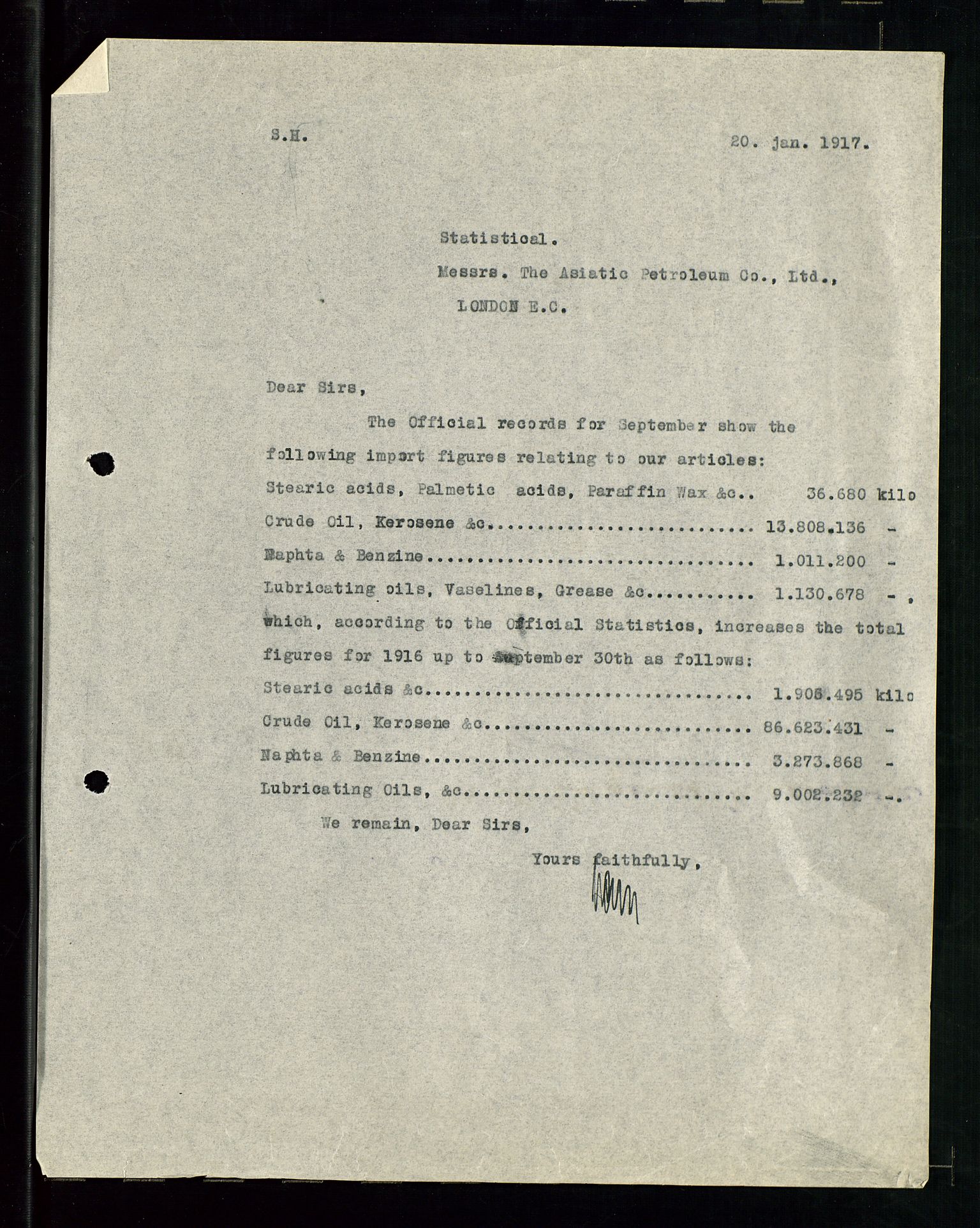 Pa 1521 - A/S Norske Shell, AV/SAST-A-101915/E/Ea/Eaa/L0001: Sjefskorrespondanse, 1917, s. 308