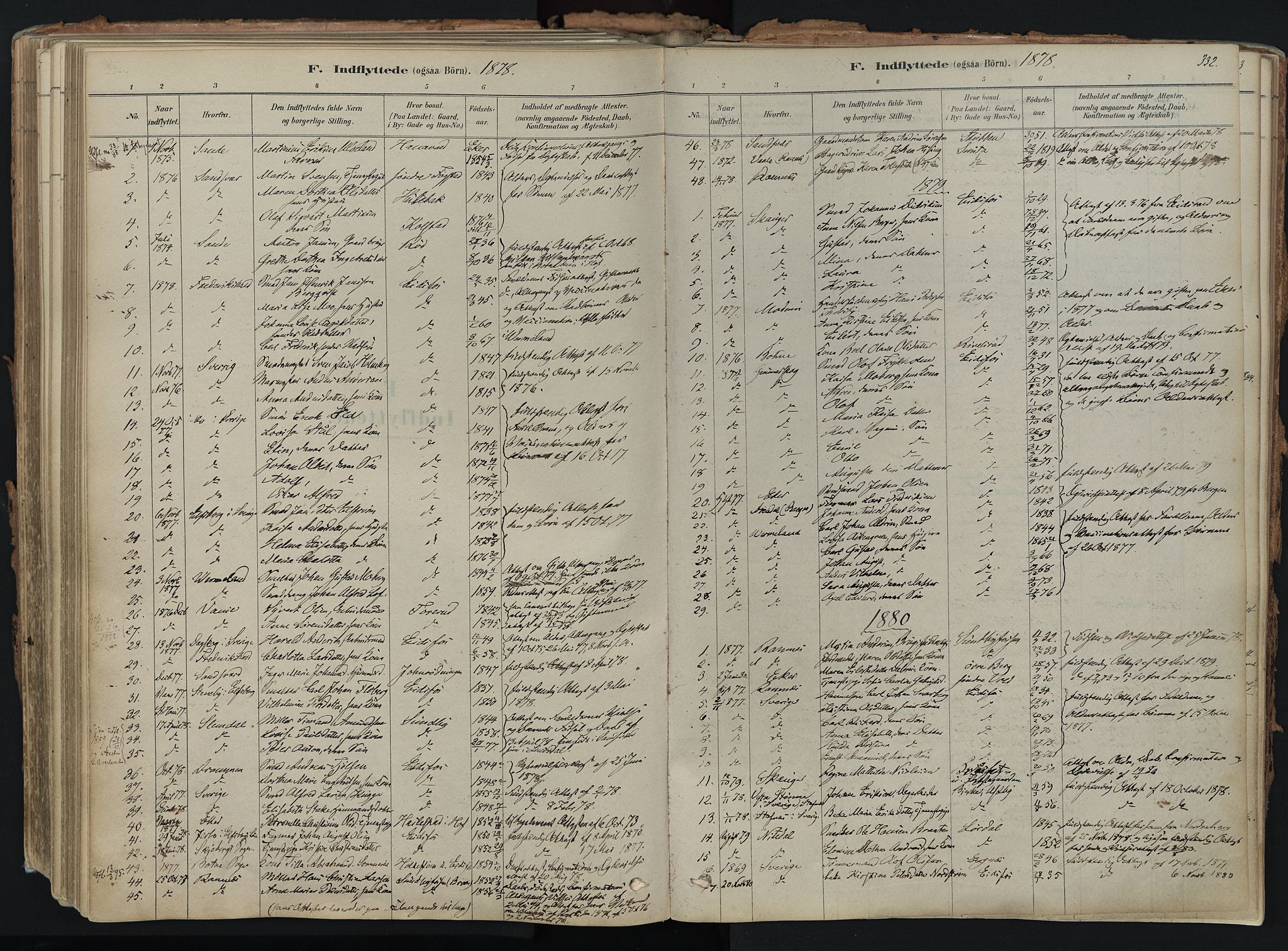 Hof kirkebøker, SAKO/A-64/F/Fa/L0007: Ministerialbok nr. I 7, 1878-1940, s. 332