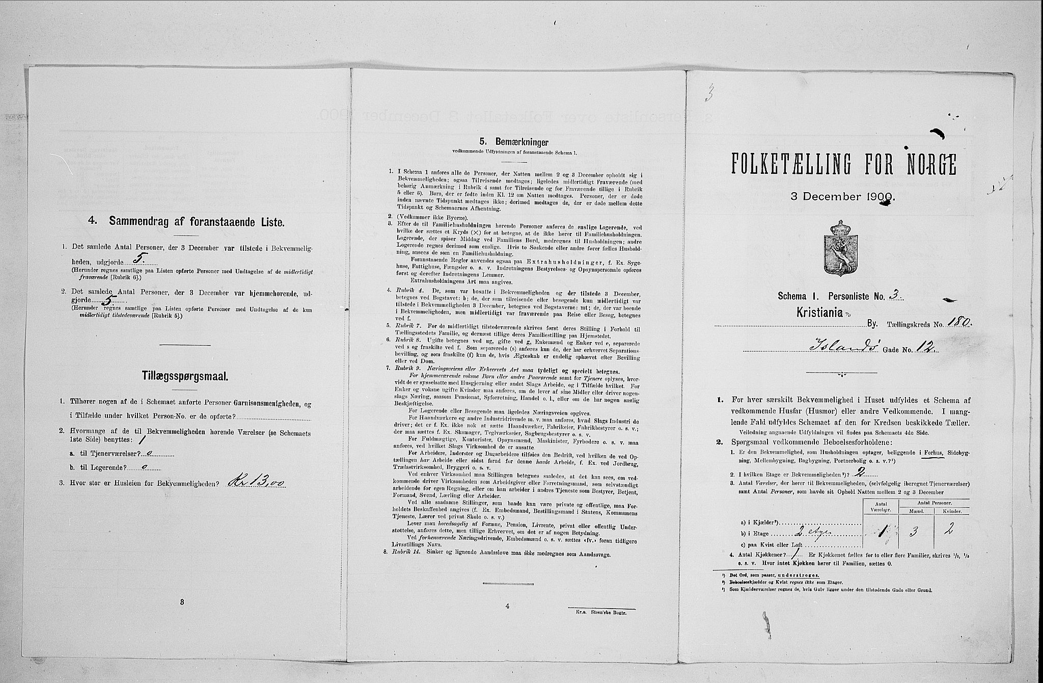 SAO, Folketelling 1900 for 0301 Kristiania kjøpstad, 1900, s. 42154