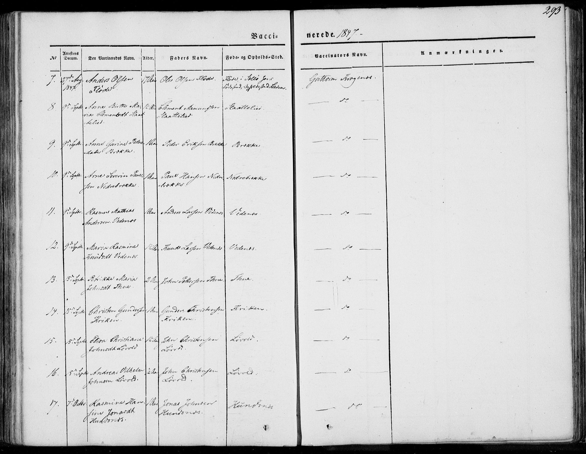 Ministerialprotokoller, klokkerbøker og fødselsregistre - Møre og Romsdal, AV/SAT-A-1454/501/L0006: Ministerialbok nr. 501A06, 1844-1868, s. 293