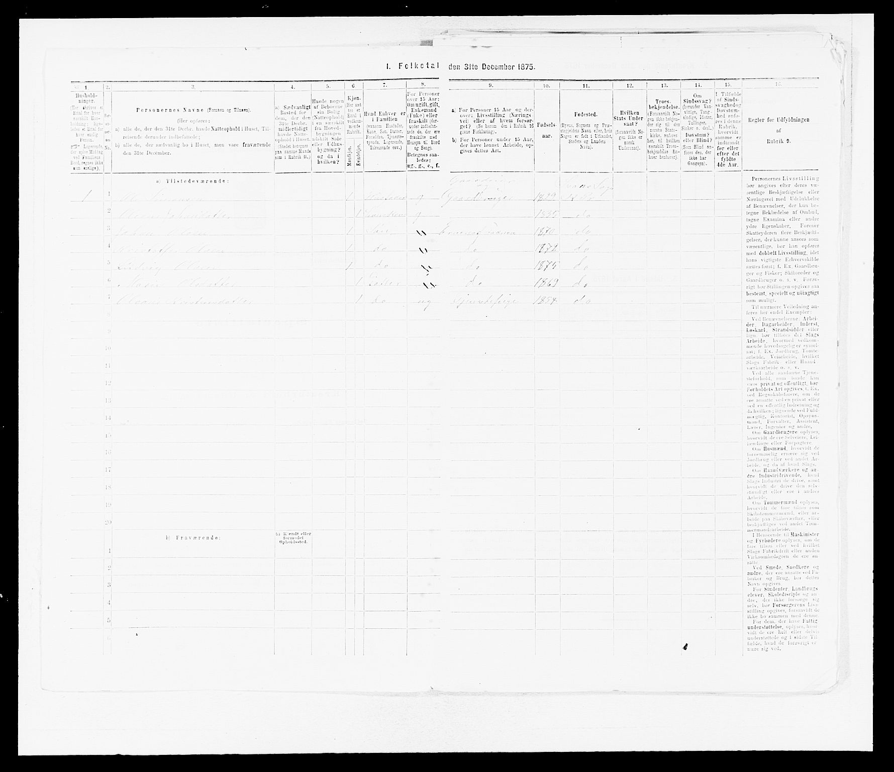 SAB, Folketelling 1875 for 1437L Kinn prestegjeld, Kinn sokn og Svanøy sokn, 1875, s. 940