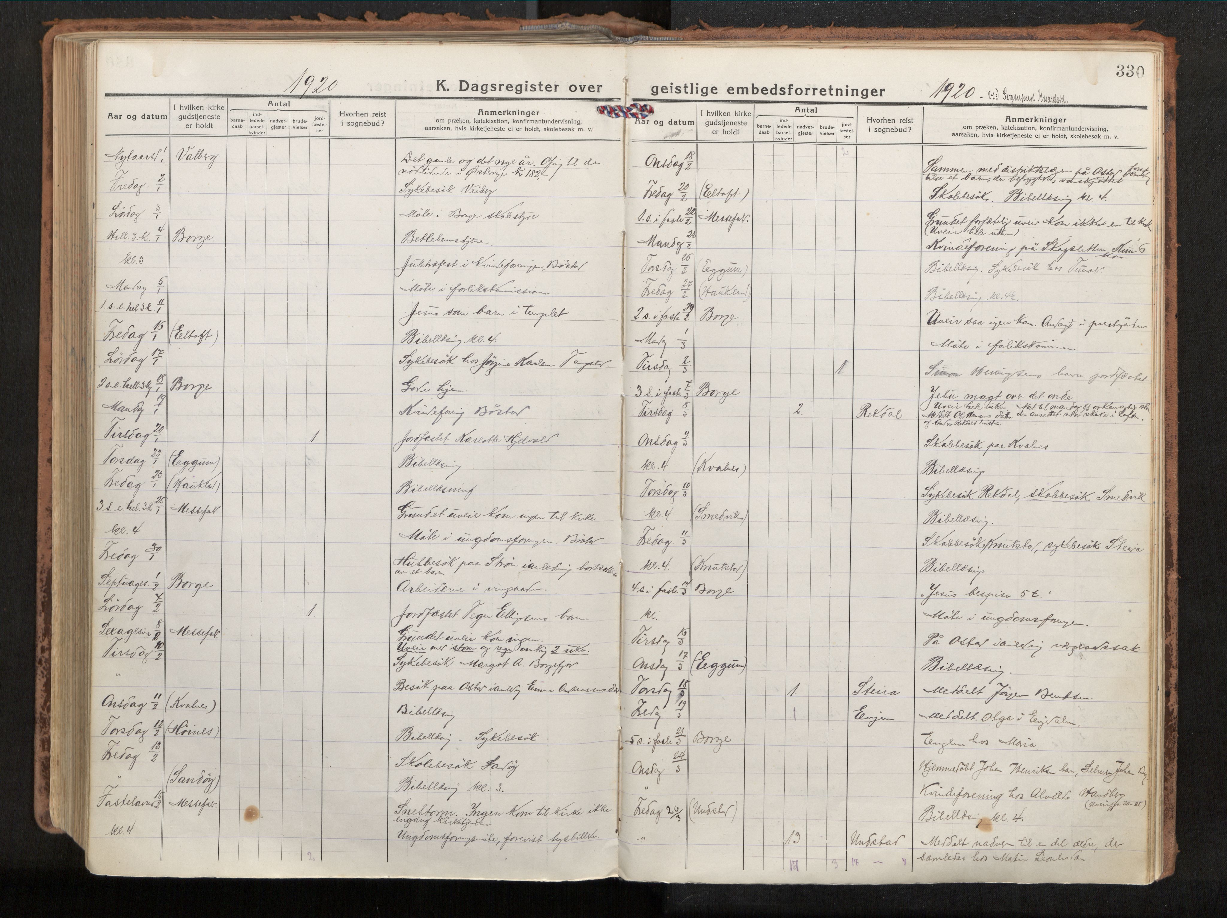 Ministerialprotokoller, klokkerbøker og fødselsregistre - Nordland, AV/SAT-A-1459/880/L1136: Ministerialbok nr. 880A10, 1919-1927, s. 330