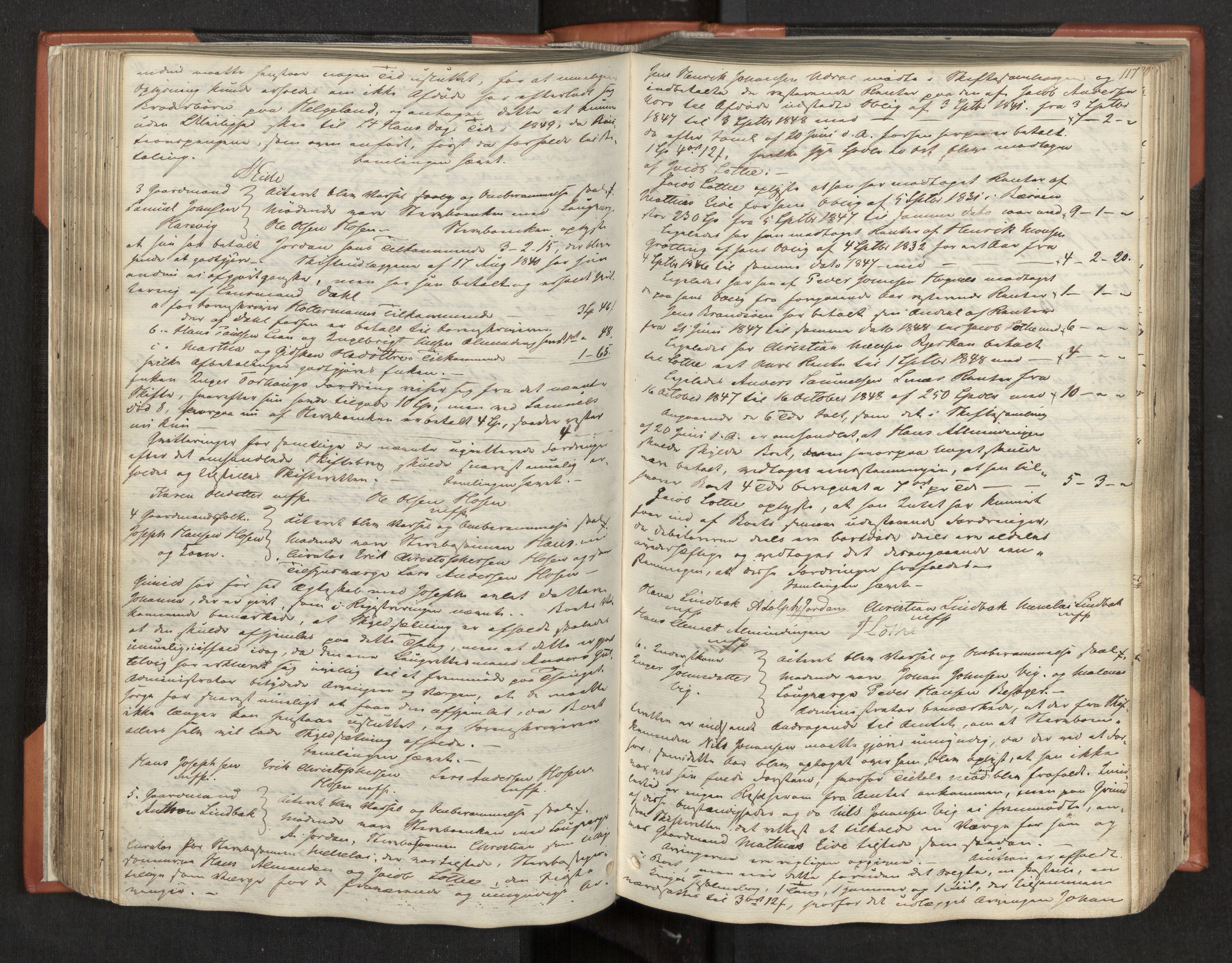 Fosen sorenskriveri, AV/SAT-A-1107/1/3/3B/L0001: Skiftebehandlingsprotokoll, 1845-1858, s. 117