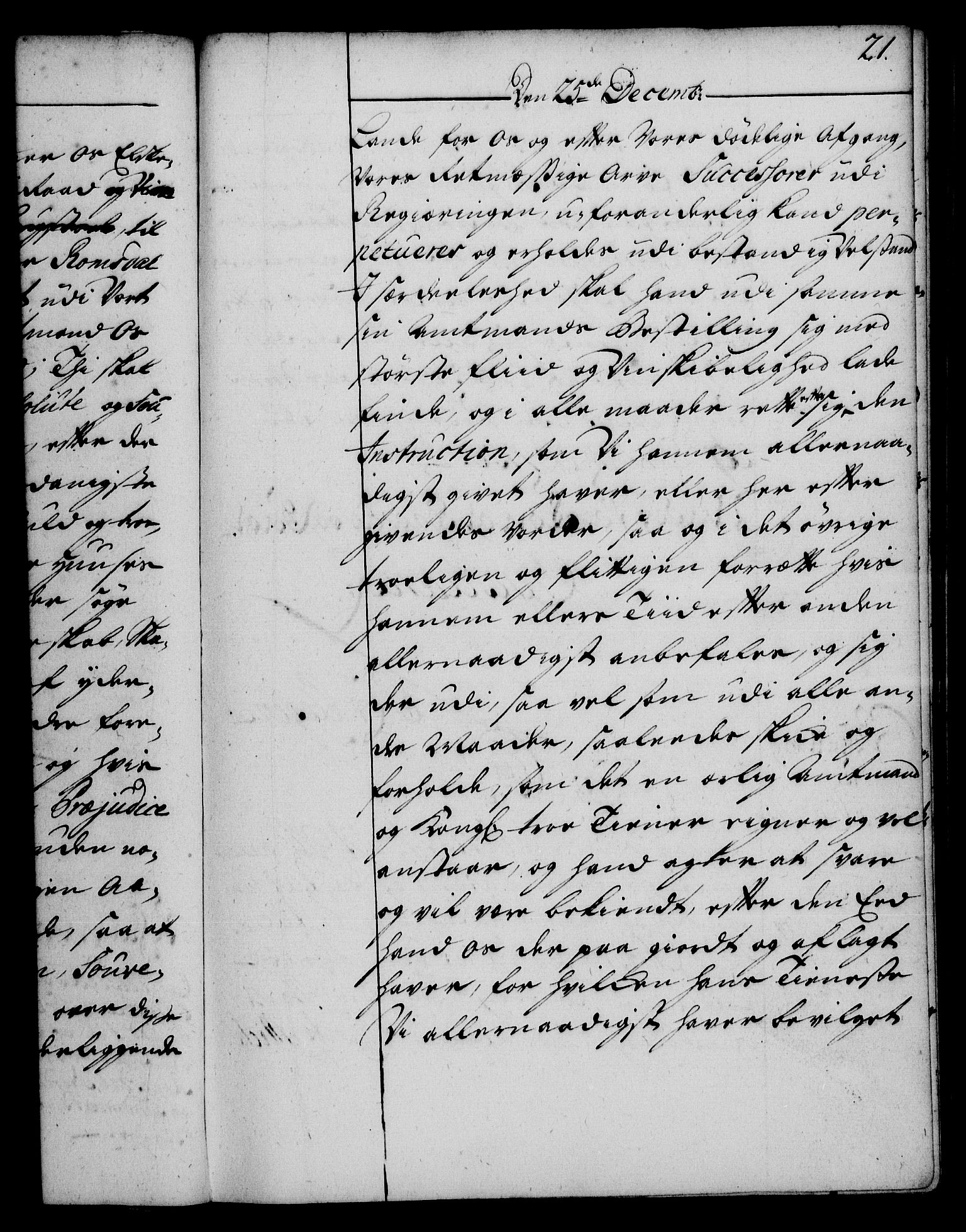 Rentekammeret, Kammerkanselliet, RA/EA-3111/G/Gg/Gge/L0002: Norsk bestallingsprotokoll med register (merket RK 53.26), 1730-1744, s. 21