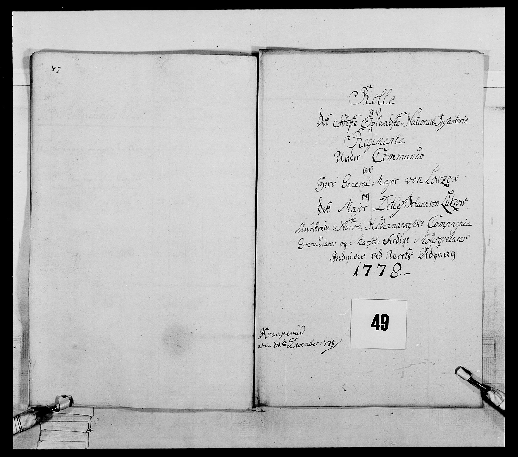 Generalitets- og kommissariatskollegiet, Det kongelige norske kommissariatskollegium, AV/RA-EA-5420/E/Eh/L0059: 1. Opplandske nasjonale infanteriregiment, 1775-1783, s. 358