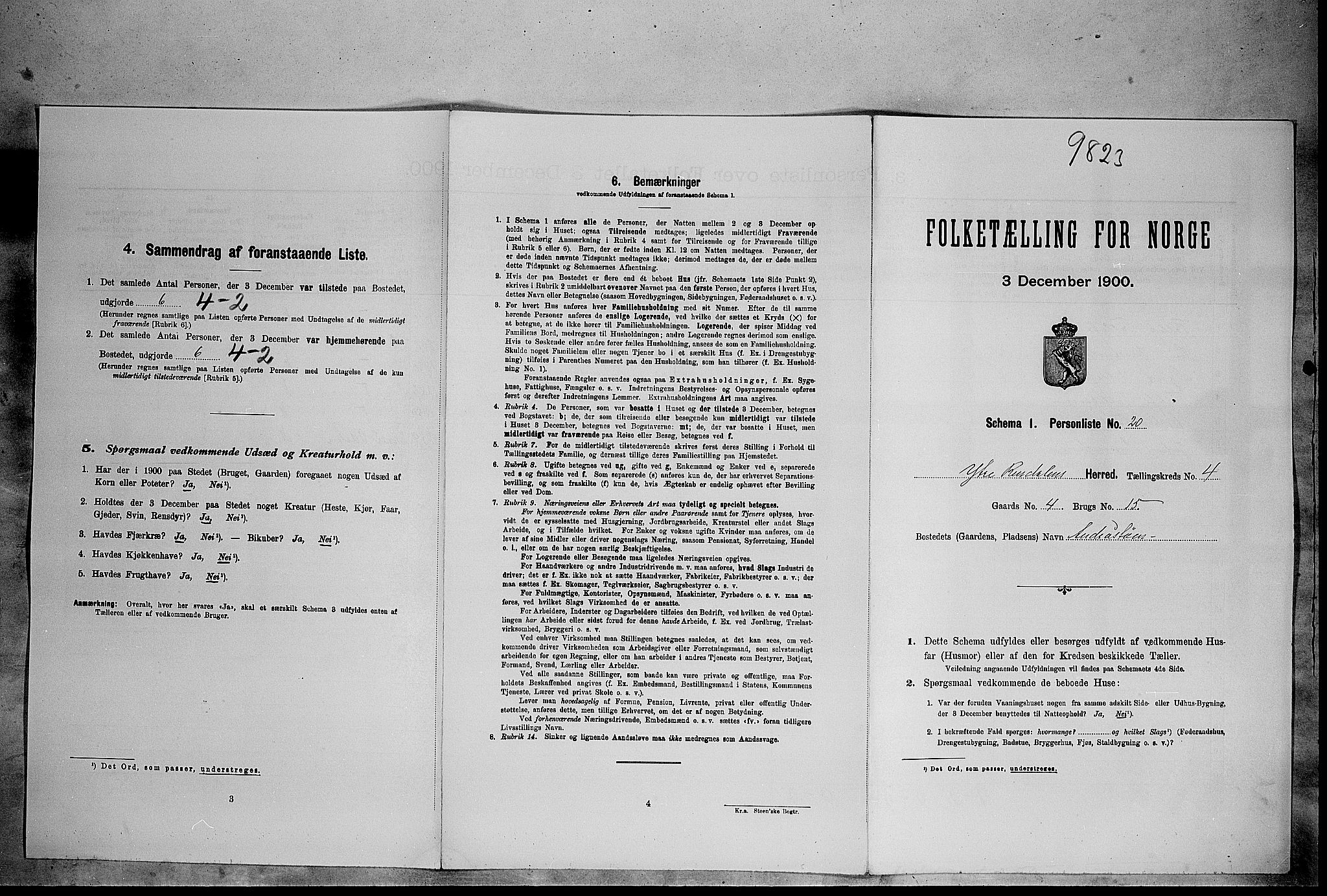 SAH, Folketelling 1900 for 0432 Ytre Rendal herred, 1900, s. 426