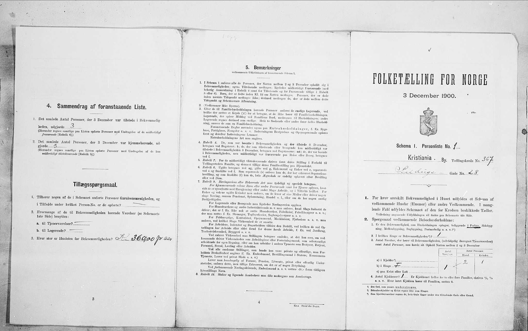 SAO, Folketelling 1900 for 0301 Kristiania kjøpstad, 1900, s. 84193