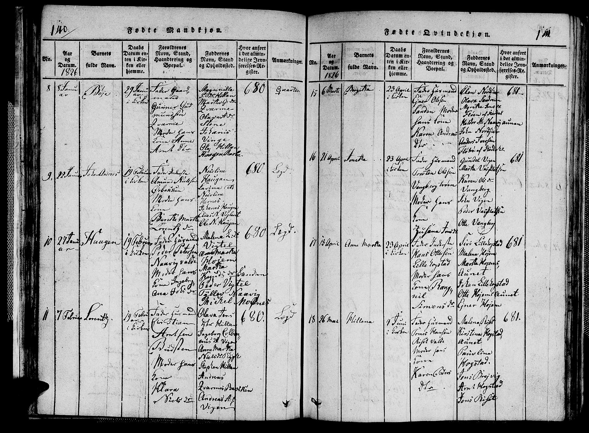 Ministerialprotokoller, klokkerbøker og fødselsregistre - Nord-Trøndelag, SAT/A-1458/713/L0124: Klokkerbok nr. 713C01, 1817-1827, s. 110-111