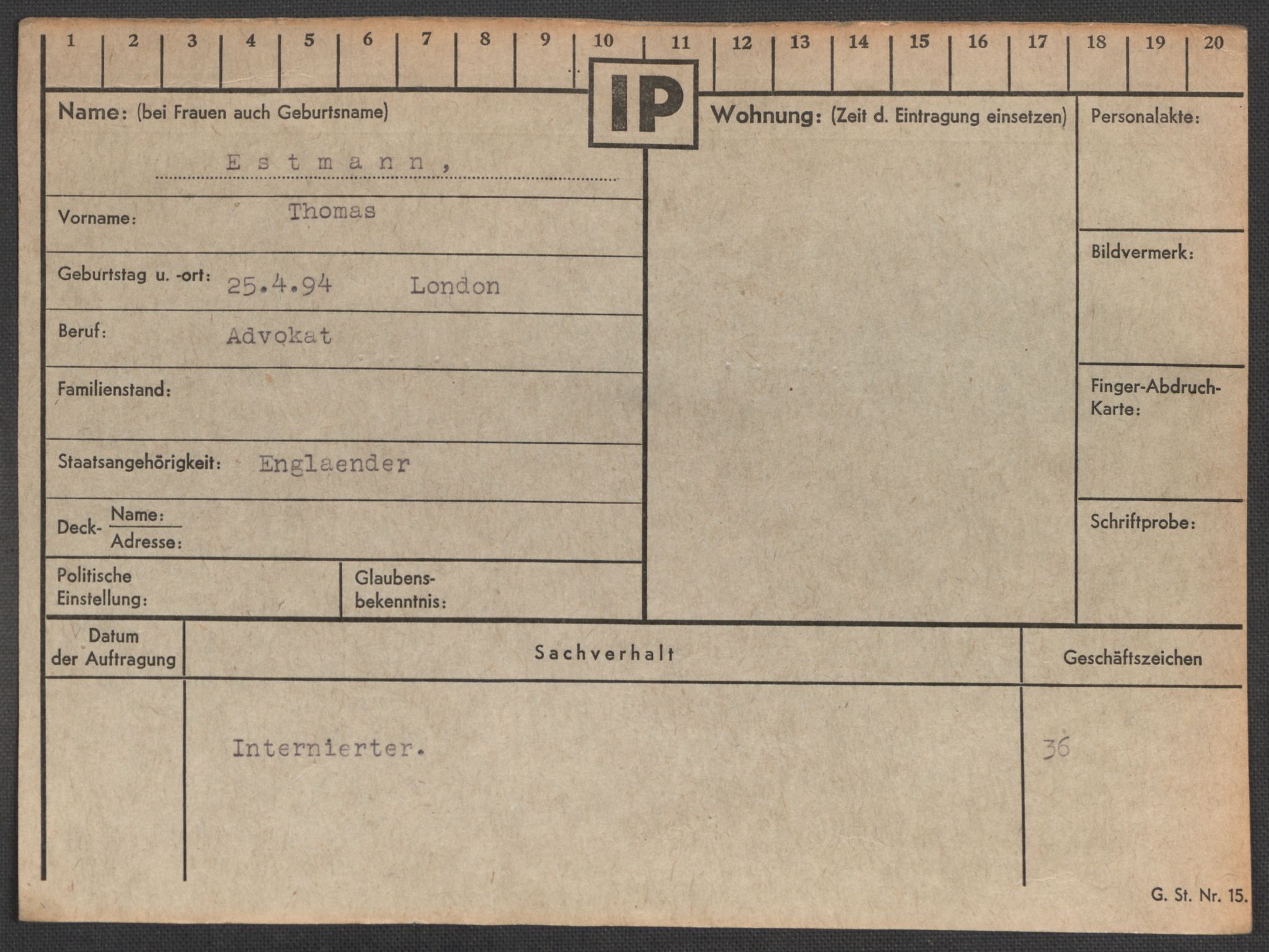 Befehlshaber der Sicherheitspolizei und des SD, RA/RAFA-5969/E/Ea/Eaa/L0003: Register over norske fanger i Møllergata 19: Eng-Hag, 1940-1945, s. 176