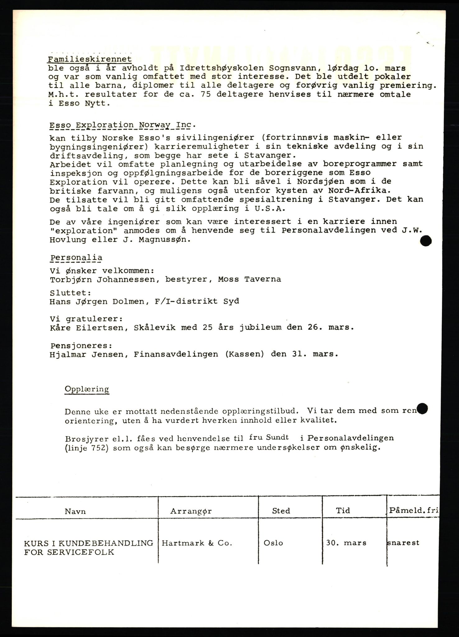 Pa 0982 - Esso Norge A/S, AV/SAST-A-100448/X/Xd/L0004: Esso Extra Nytt, 1963-1976