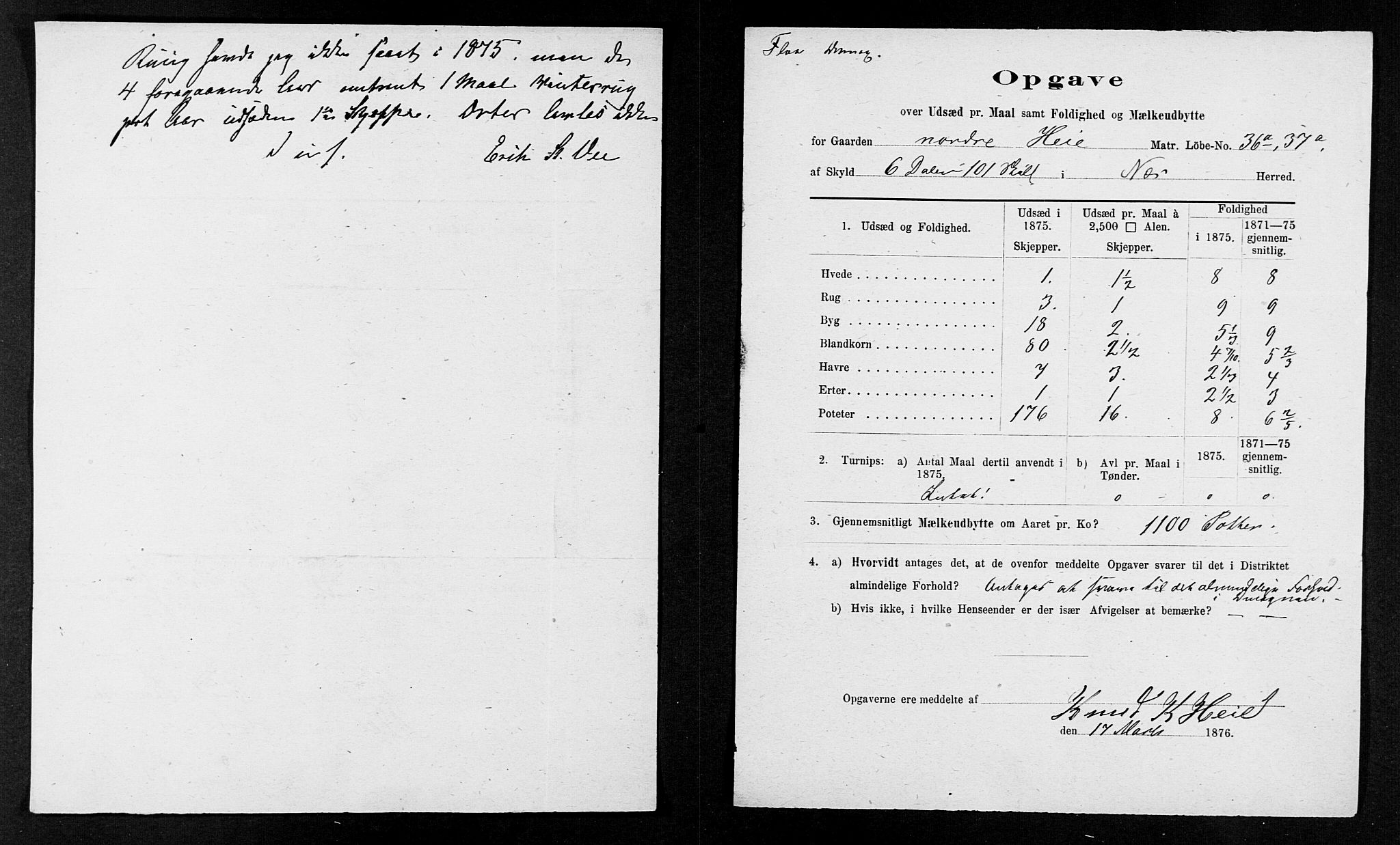 Statistisk sentralbyrå, Næringsøkonomiske emner, Generelt - Amtmennenes femårsberetninger, AV/RA-S-2233/F/Fa/L0036: --, 1875, s. 4