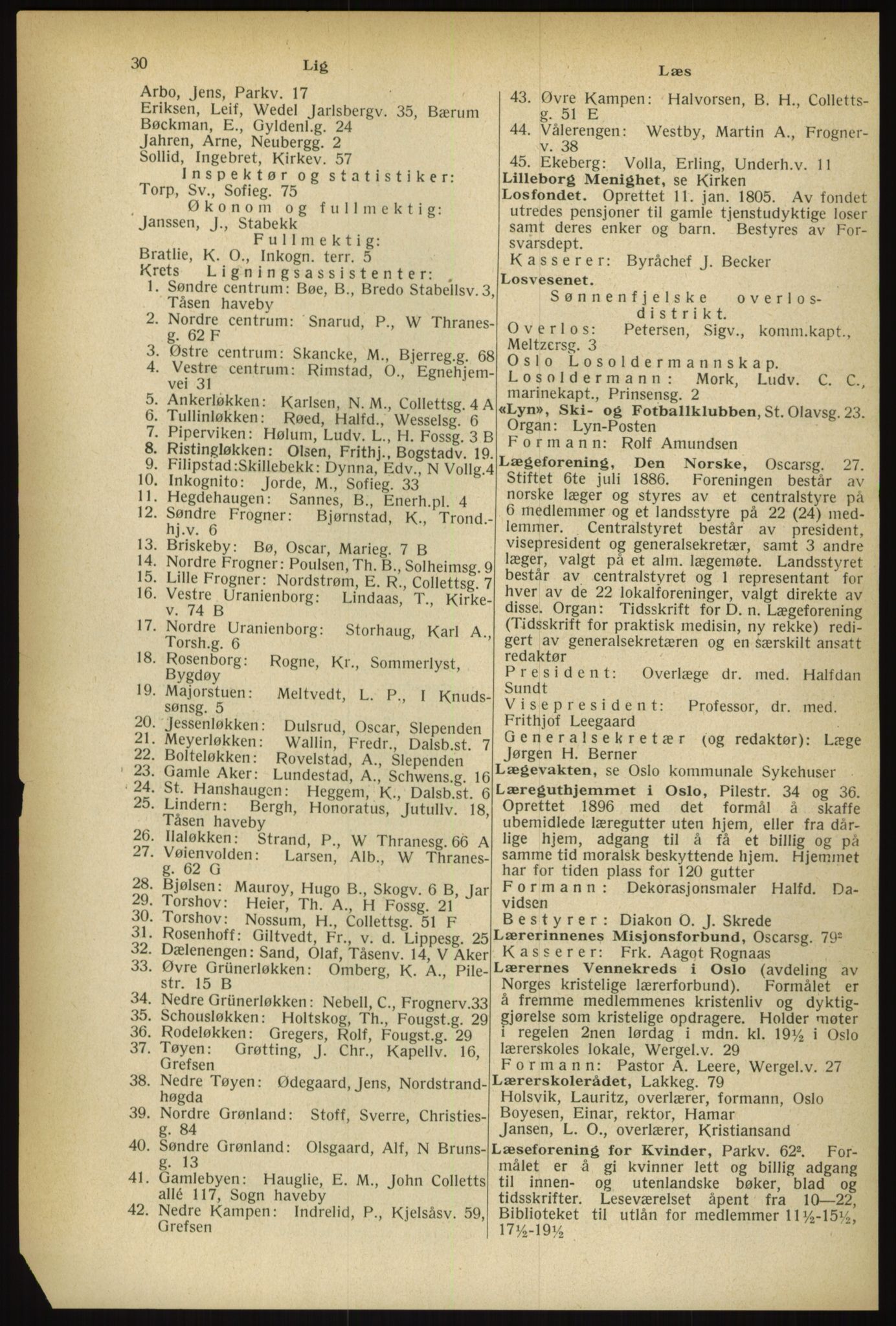 Kristiania/Oslo adressebok, PUBL/-, 1933, s. 30