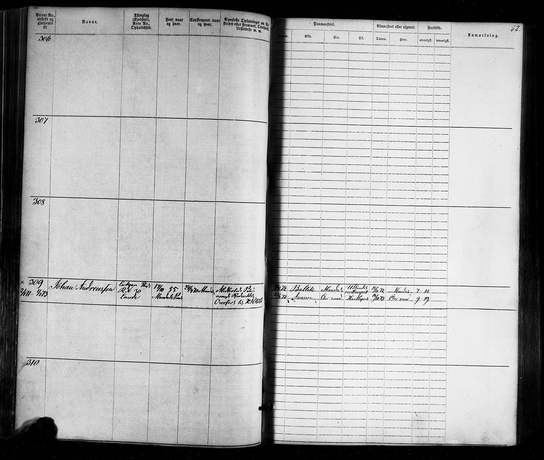 Mandal mønstringskrets, SAK/2031-0016/F/Fa/L0005: Annotasjonsrulle nr 1-1909 med register, Y-15, 1868-1880, s. 93