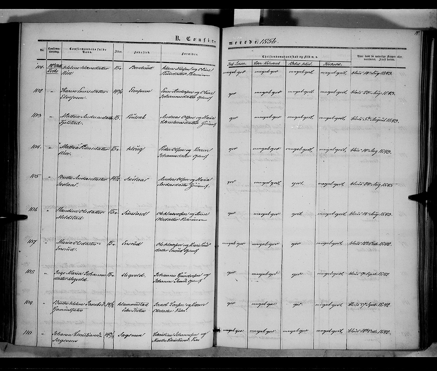 Vestre Toten prestekontor, SAH/PREST-108/H/Ha/Haa/L0006: Ministerialbok nr. 6, 1856-1861, s. 141