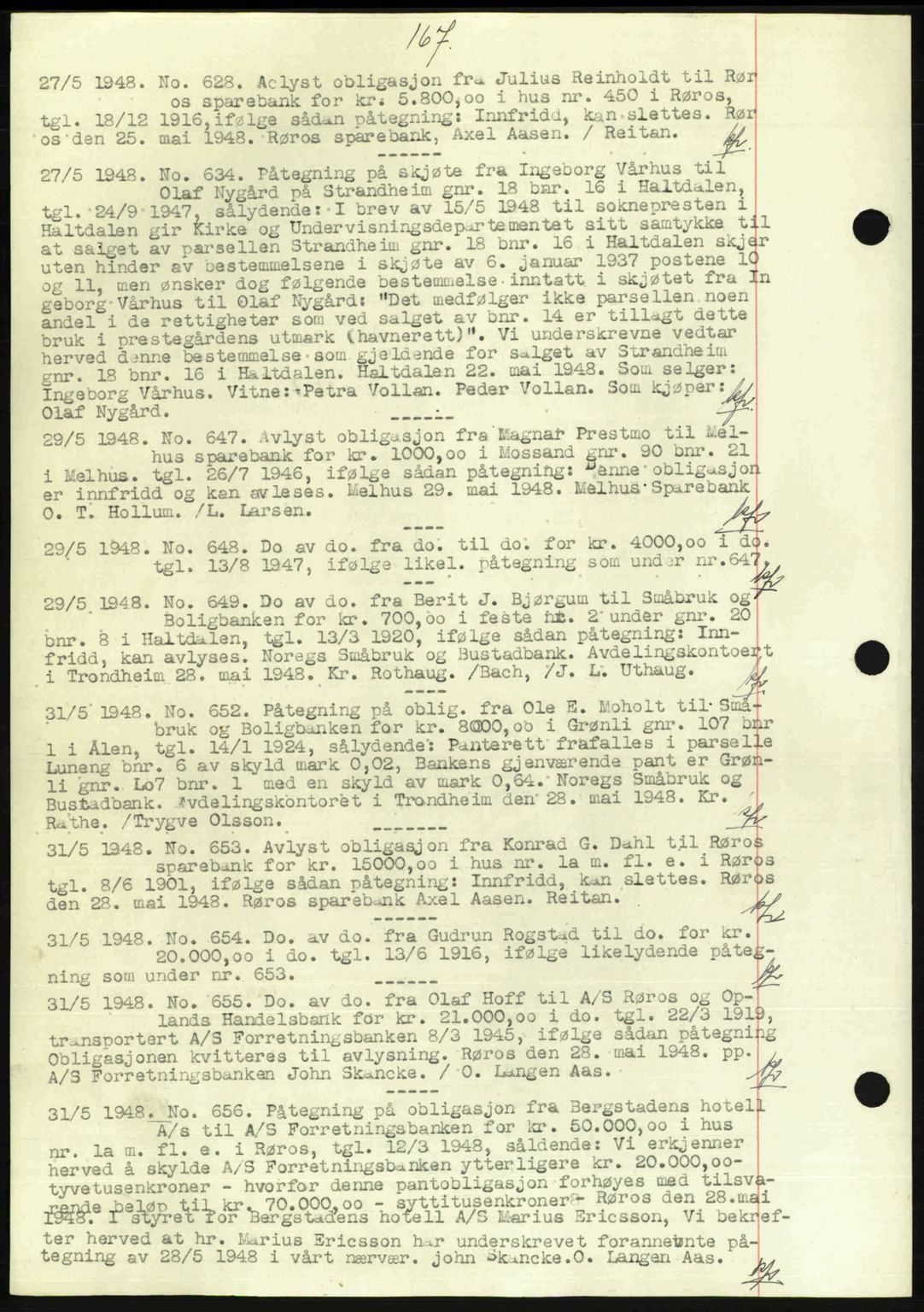Gauldal sorenskriveri, SAT/A-0014/1/2/2C: Pantebok nr. A5, 1947-1948, Dagboknr: 628/1948