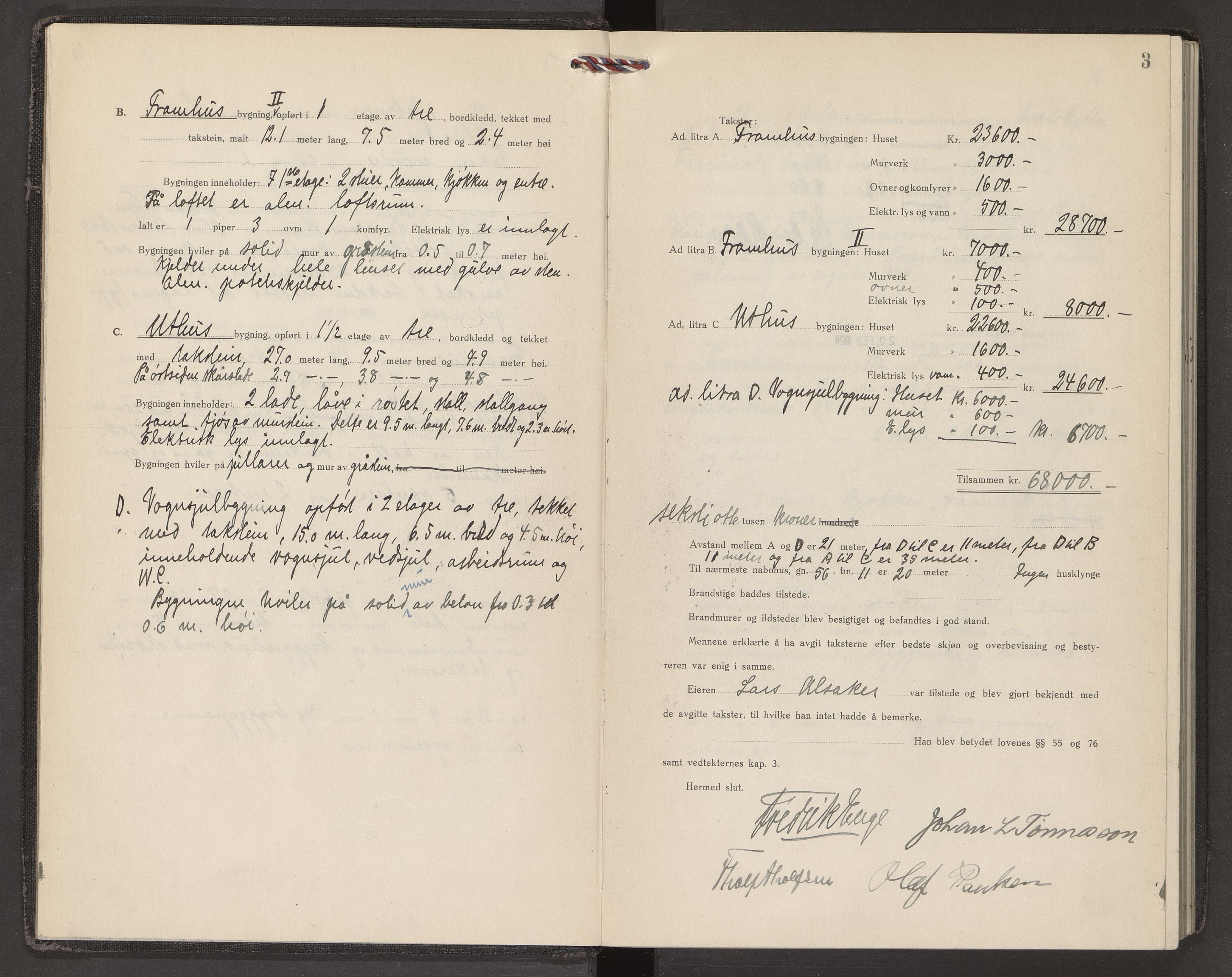 Sandar lensmannskontor, AV/SAKO-A-545/Y/Yc/Yca/L0019: Branntakstprotokoll, 1928