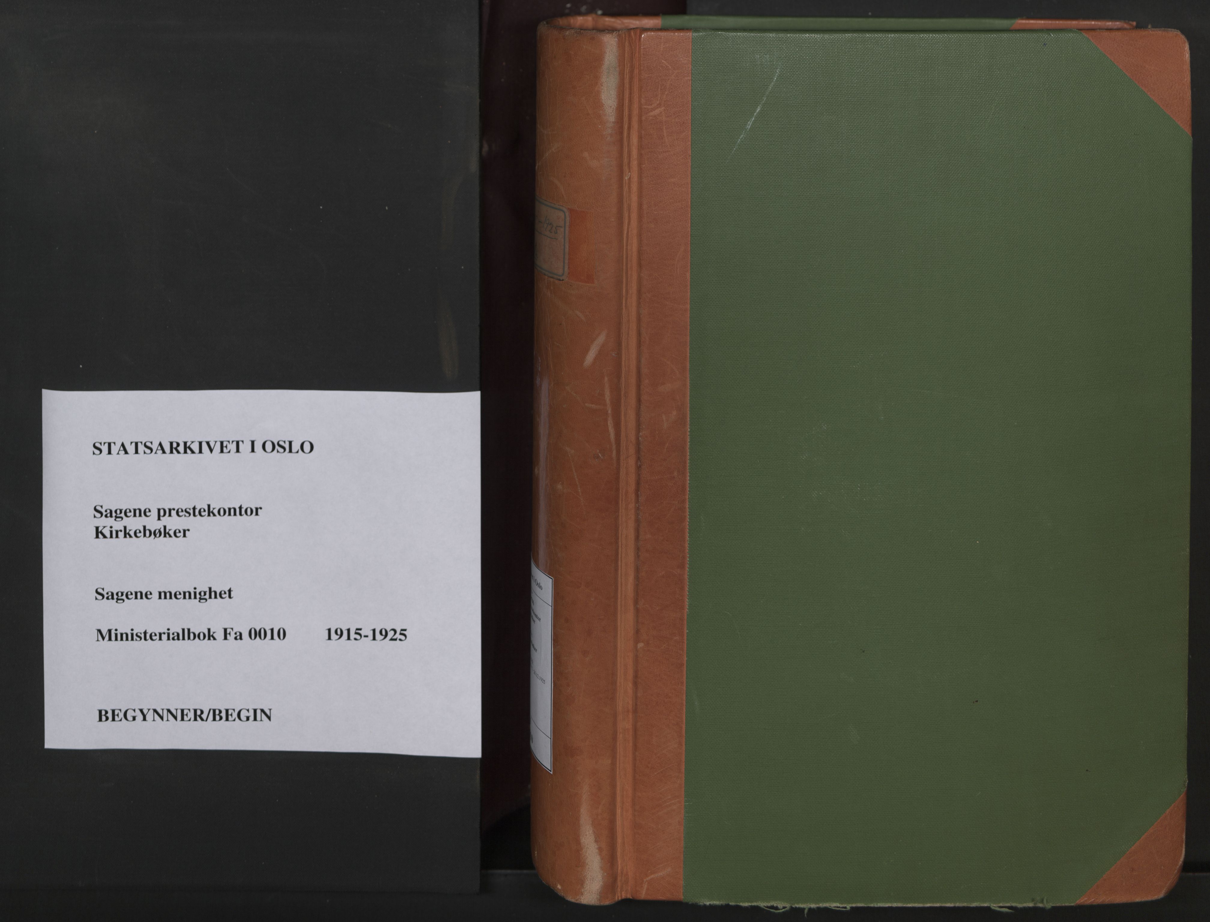 Sagene prestekontor Kirkebøker, SAO/A-10796/F/L0010: Ministerialbok nr. 10, 1915-1925