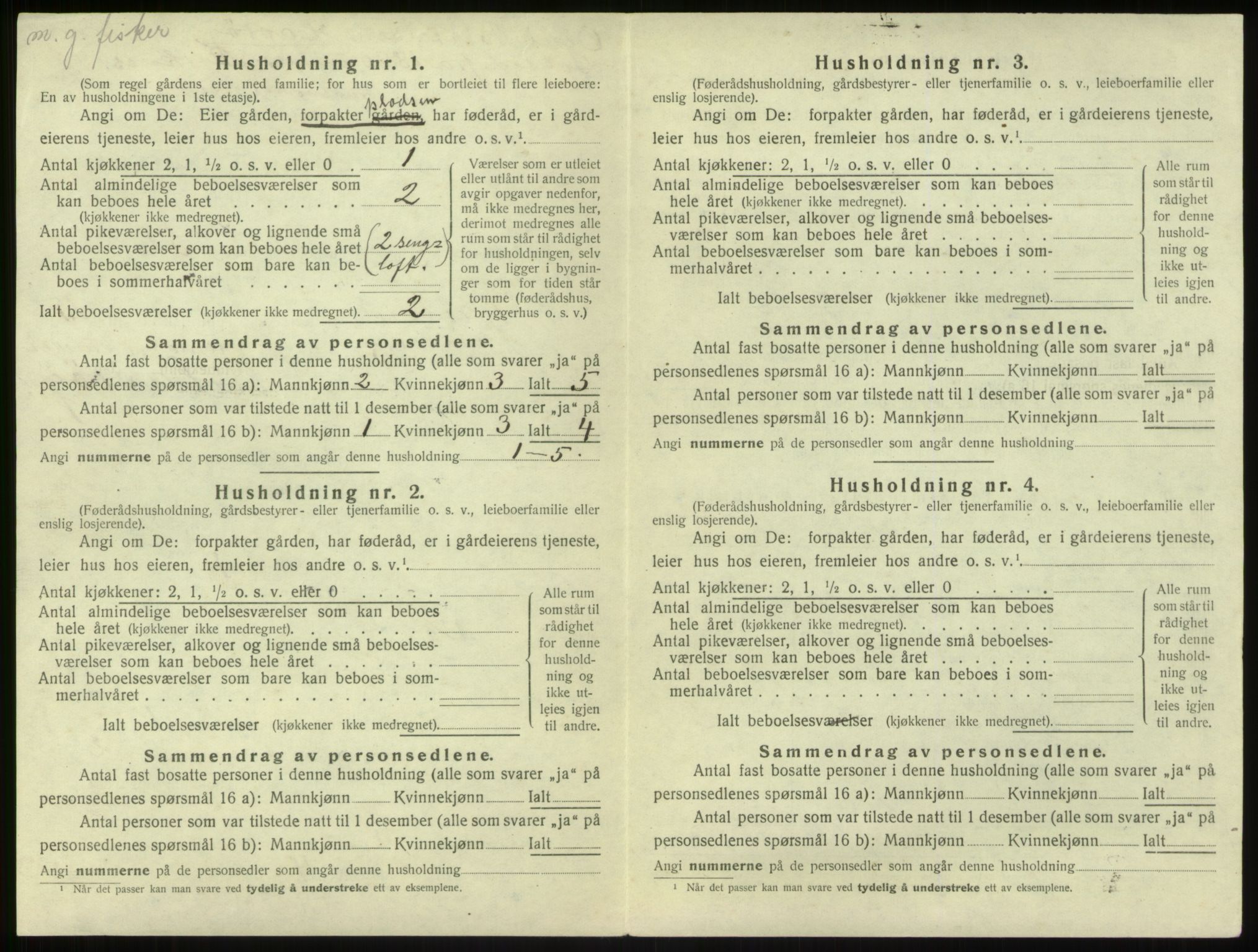 SAB, Folketelling 1920 for 1411 Gulen herred, 1920, s. 1031