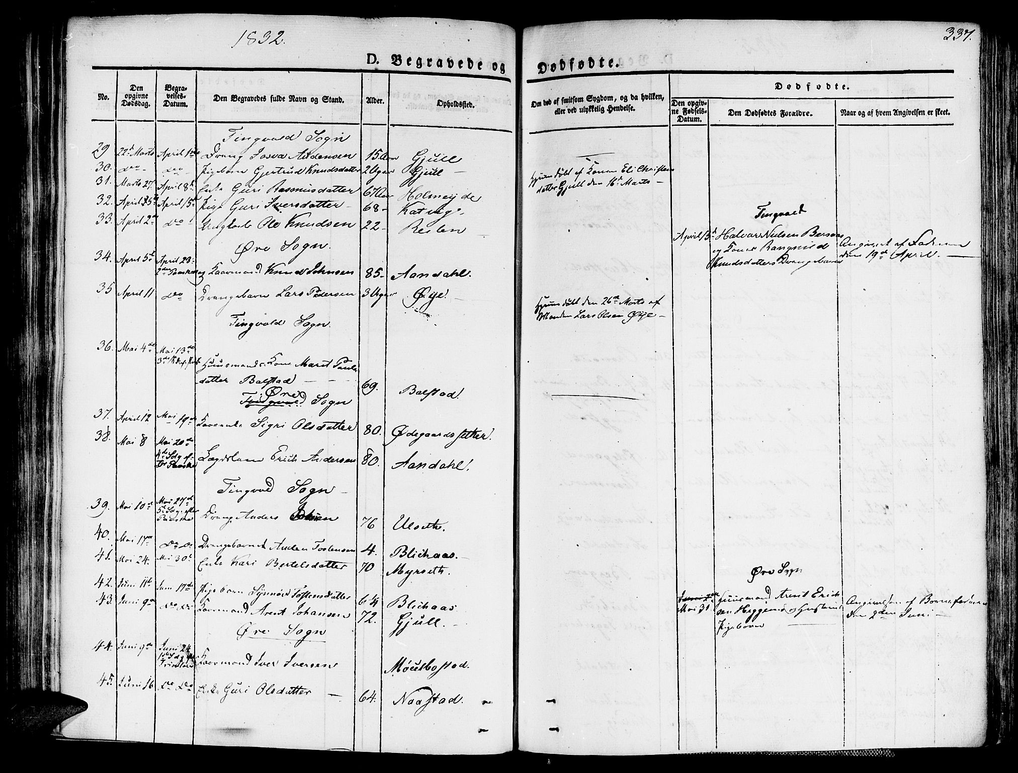 Ministerialprotokoller, klokkerbøker og fødselsregistre - Møre og Romsdal, AV/SAT-A-1454/586/L0983: Ministerialbok nr. 586A09, 1829-1843, s. 337