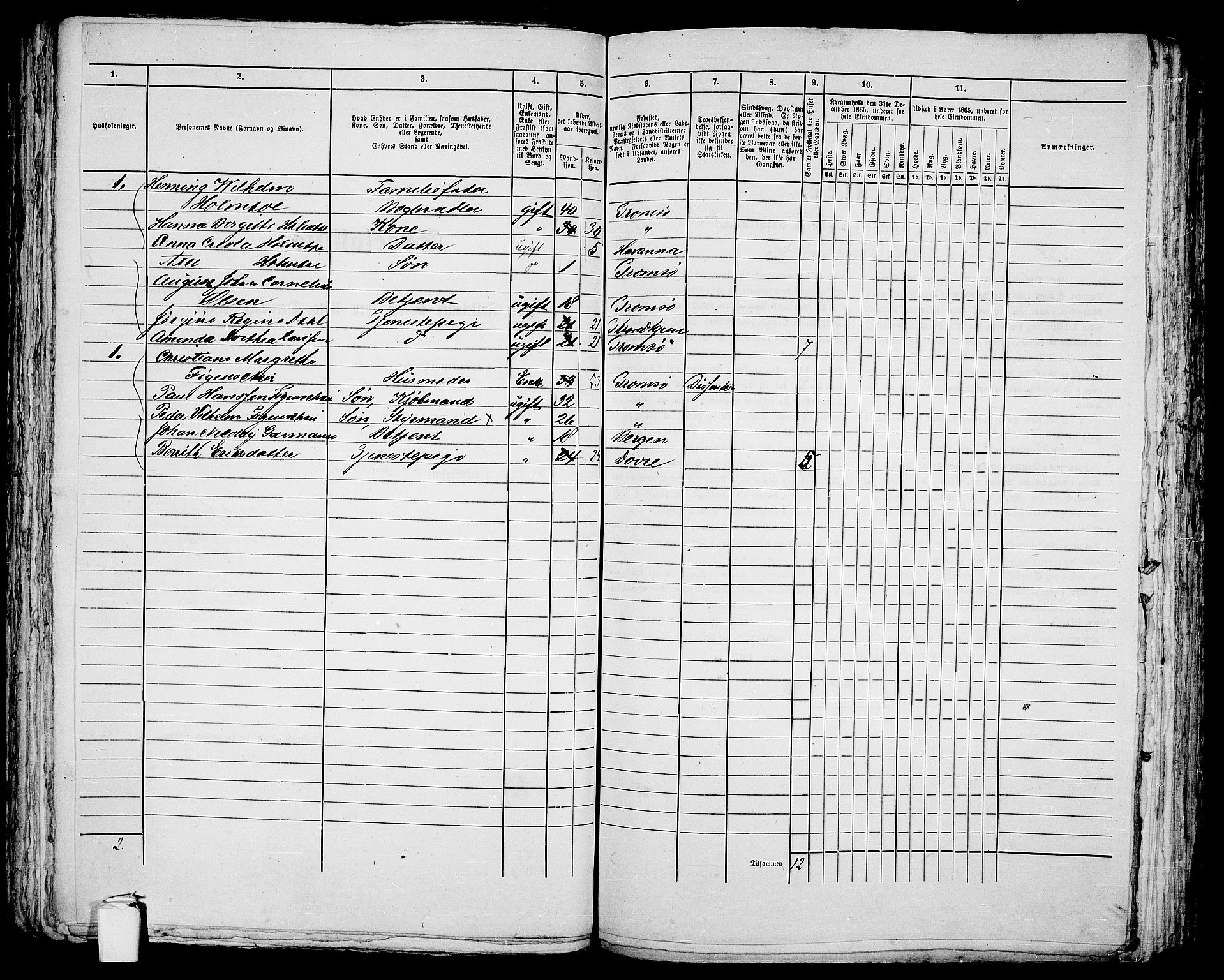 RA, Folketelling 1865 for 1902P Tromsø prestegjeld, 1865, s. 170