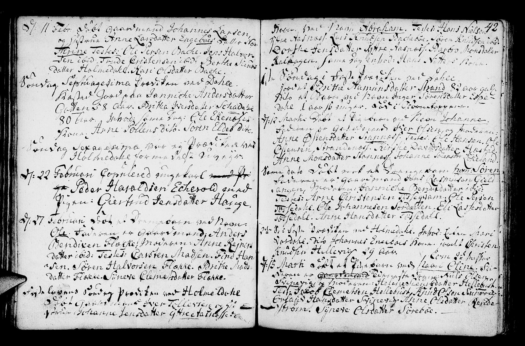 Fjaler sokneprestembete, AV/SAB-A-79801/H/Haa/Haaa/L0003: Ministerialbok nr. A 3, 1799-1814, s. 42