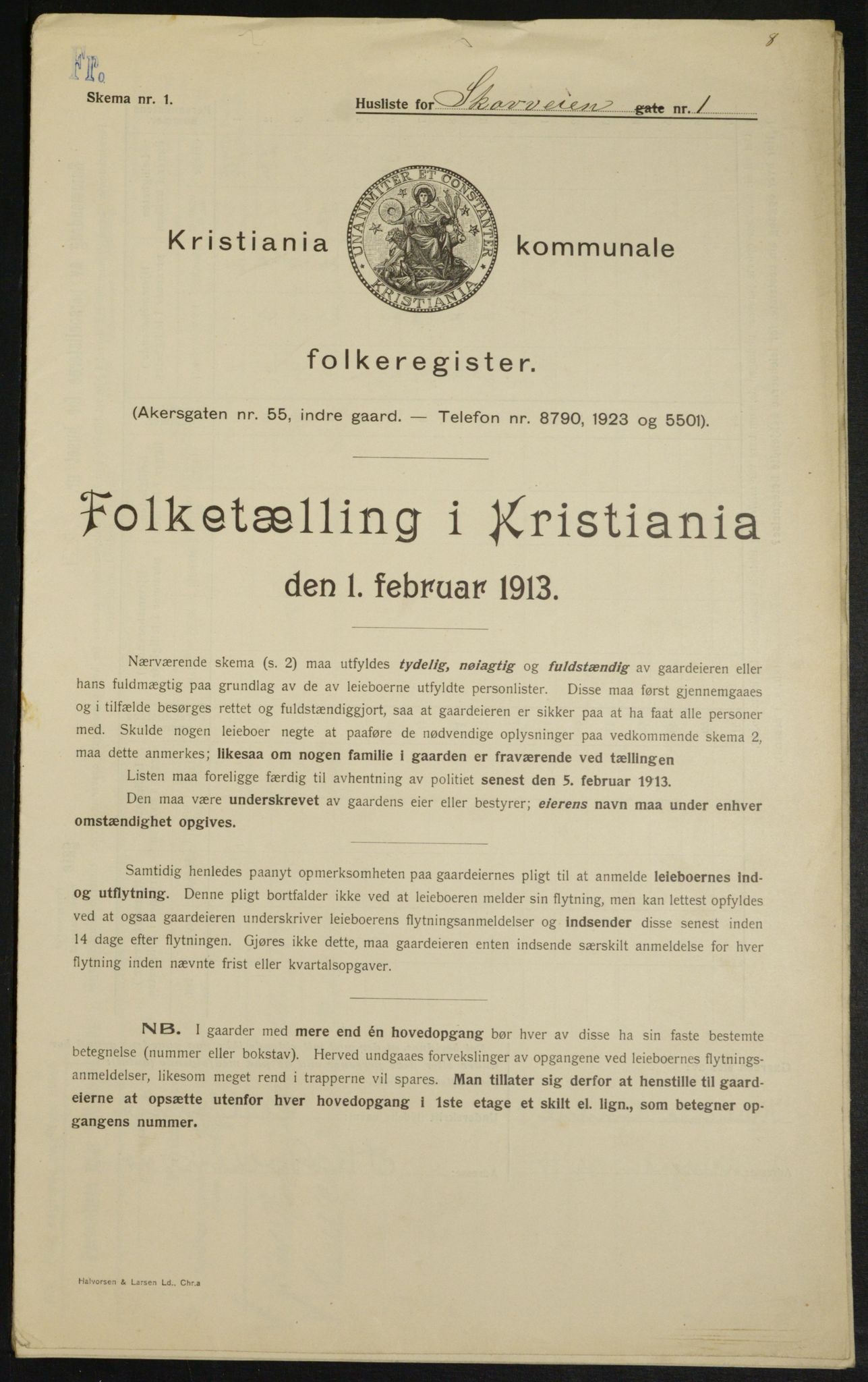 OBA, Kommunal folketelling 1.2.1913 for Kristiania, 1913, s. 96393