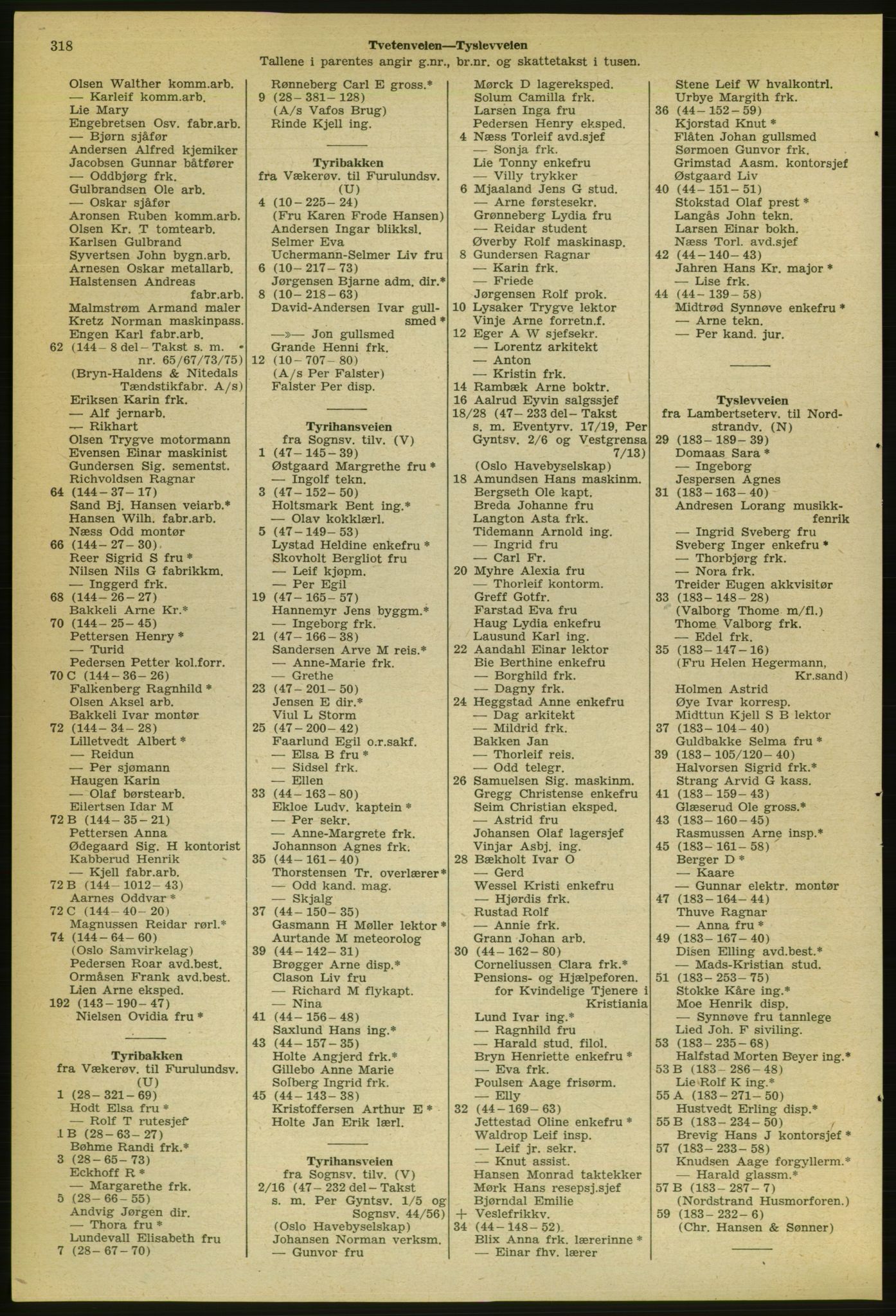 Kristiania/Oslo adressebok, PUBL/-, 1956-1957, s. 318