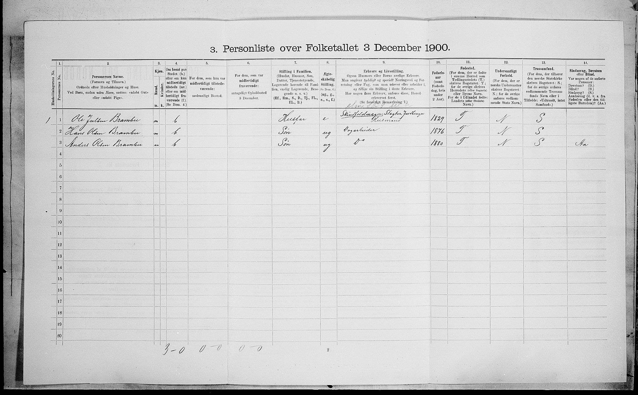 SAH, Folketelling 1900 for 0542 Nord-Aurdal herred, 1900, s. 501