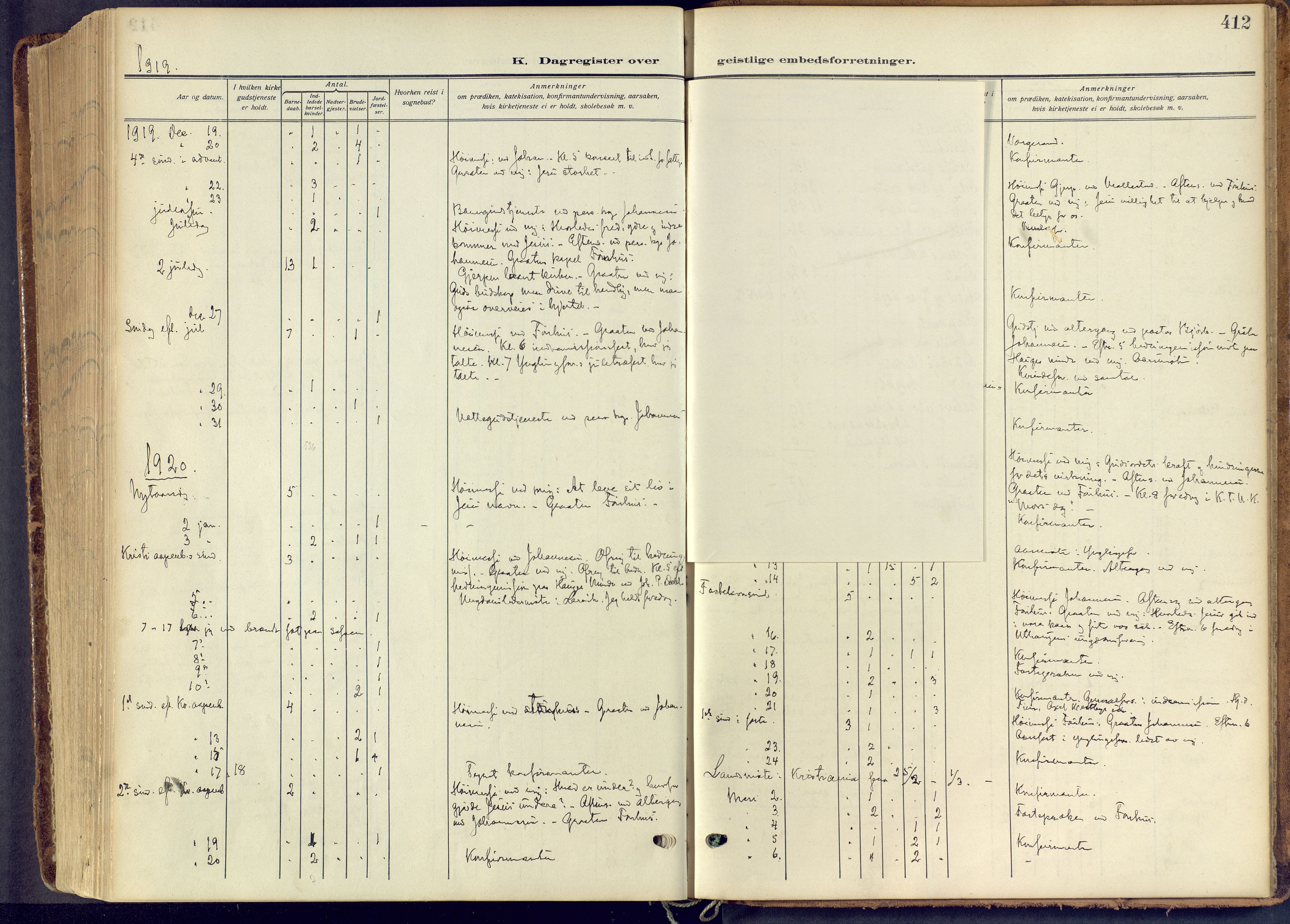 Skien kirkebøker, AV/SAKO-A-302/F/Fa/L0013: Ministerialbok nr. 13, 1915-1921, s. 412