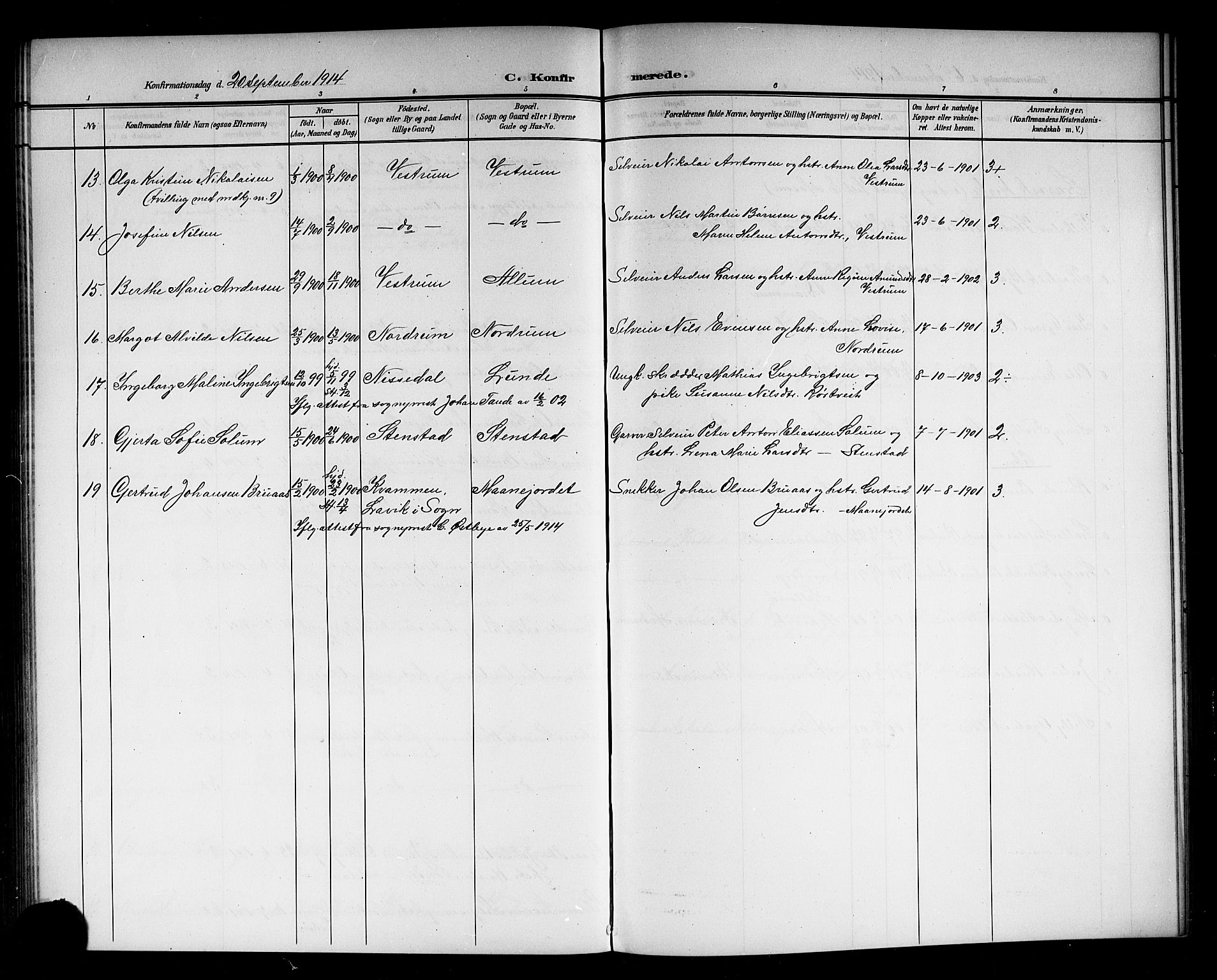 Hedrum kirkebøker, AV/SAKO-A-344/G/Ga/L0004: Klokkerbok nr. I 4, 1902-1915