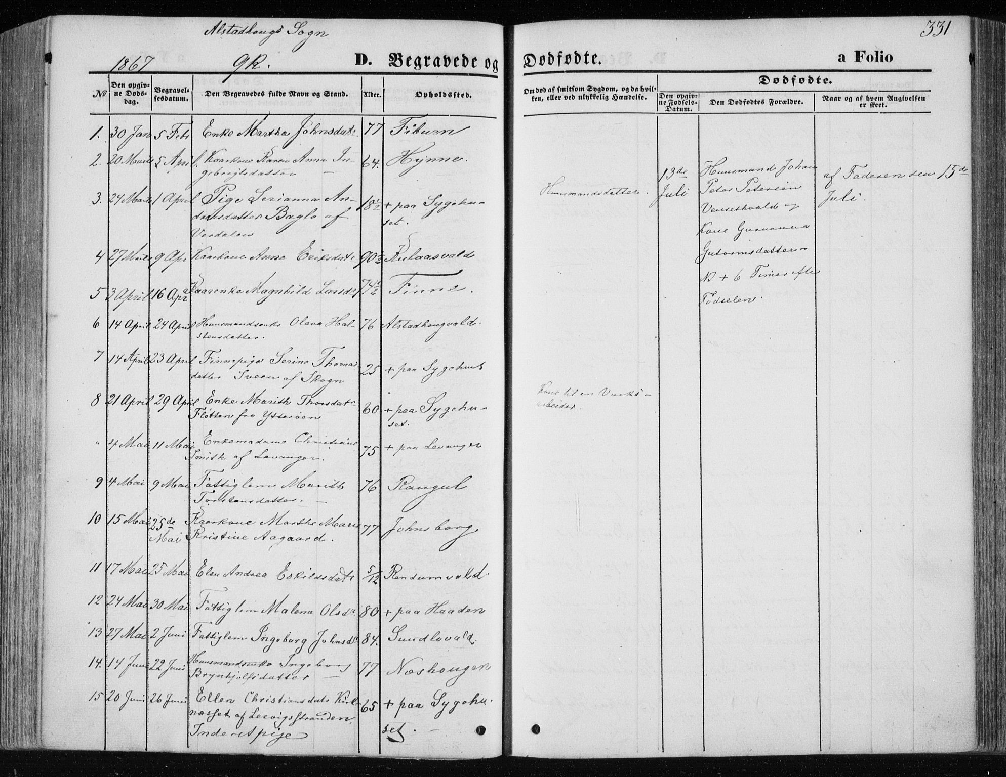 Ministerialprotokoller, klokkerbøker og fødselsregistre - Nord-Trøndelag, SAT/A-1458/717/L0157: Ministerialbok nr. 717A08 /1, 1863-1877, s. 331