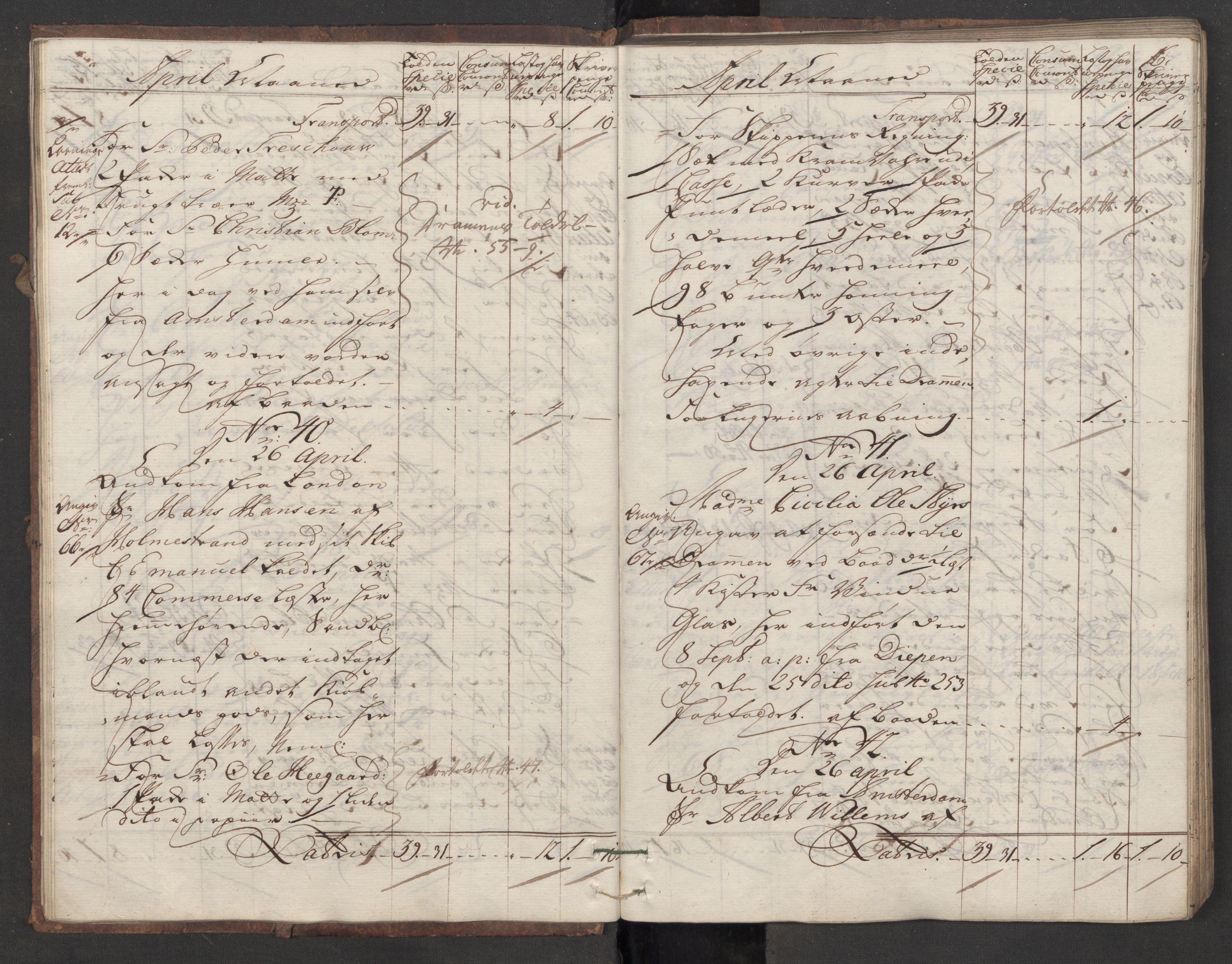 Generaltollkammeret, tollregnskaper, AV/RA-EA-5490/R09/L0021/0001: Tollregnskaper Holmestrand / Inngående hovedtollbok, 1756, s. 15b-16a